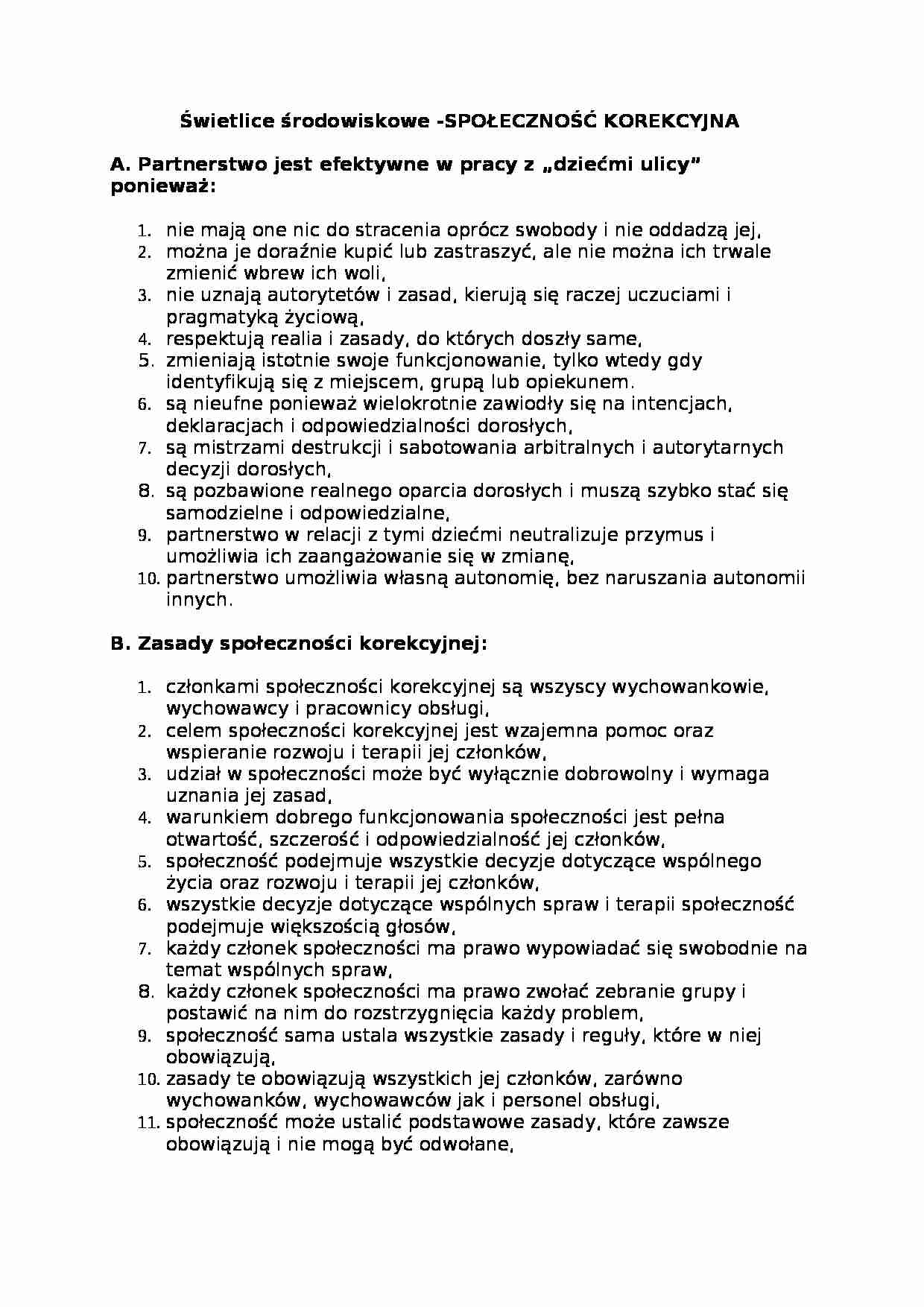 Swietlice środowiskowe - społeczność korekcyjna - strona 1