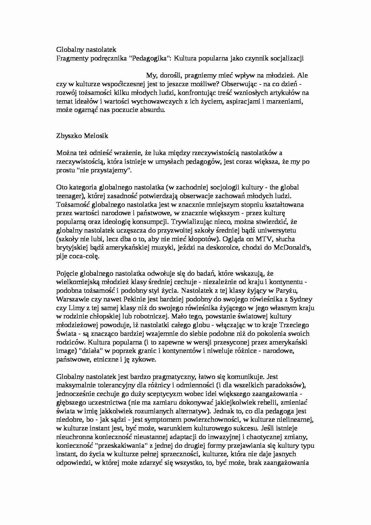 Globalny nastolatek - definicja - strona 1