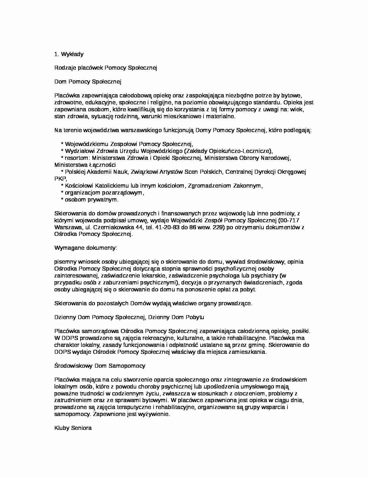 Ośrodki pomocy spolecznej - strona 1