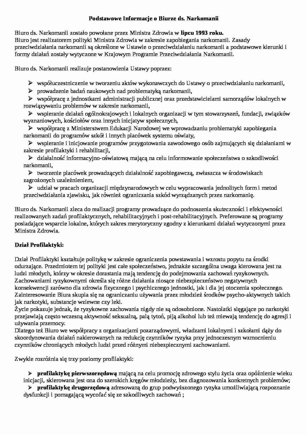 Biuro do spraw Narkomanii - strona 1