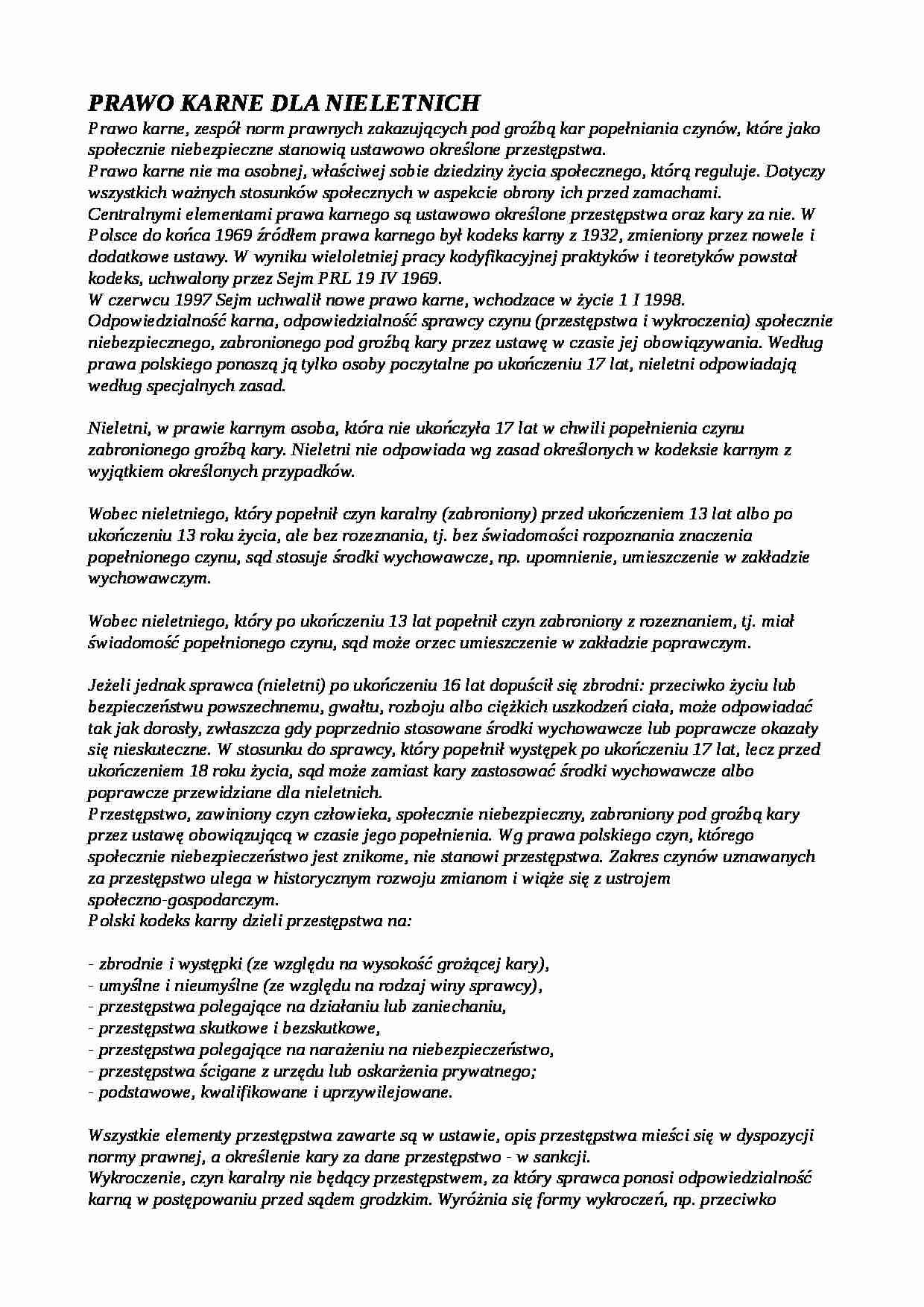Prawo karne dla nieletnich - strona 1