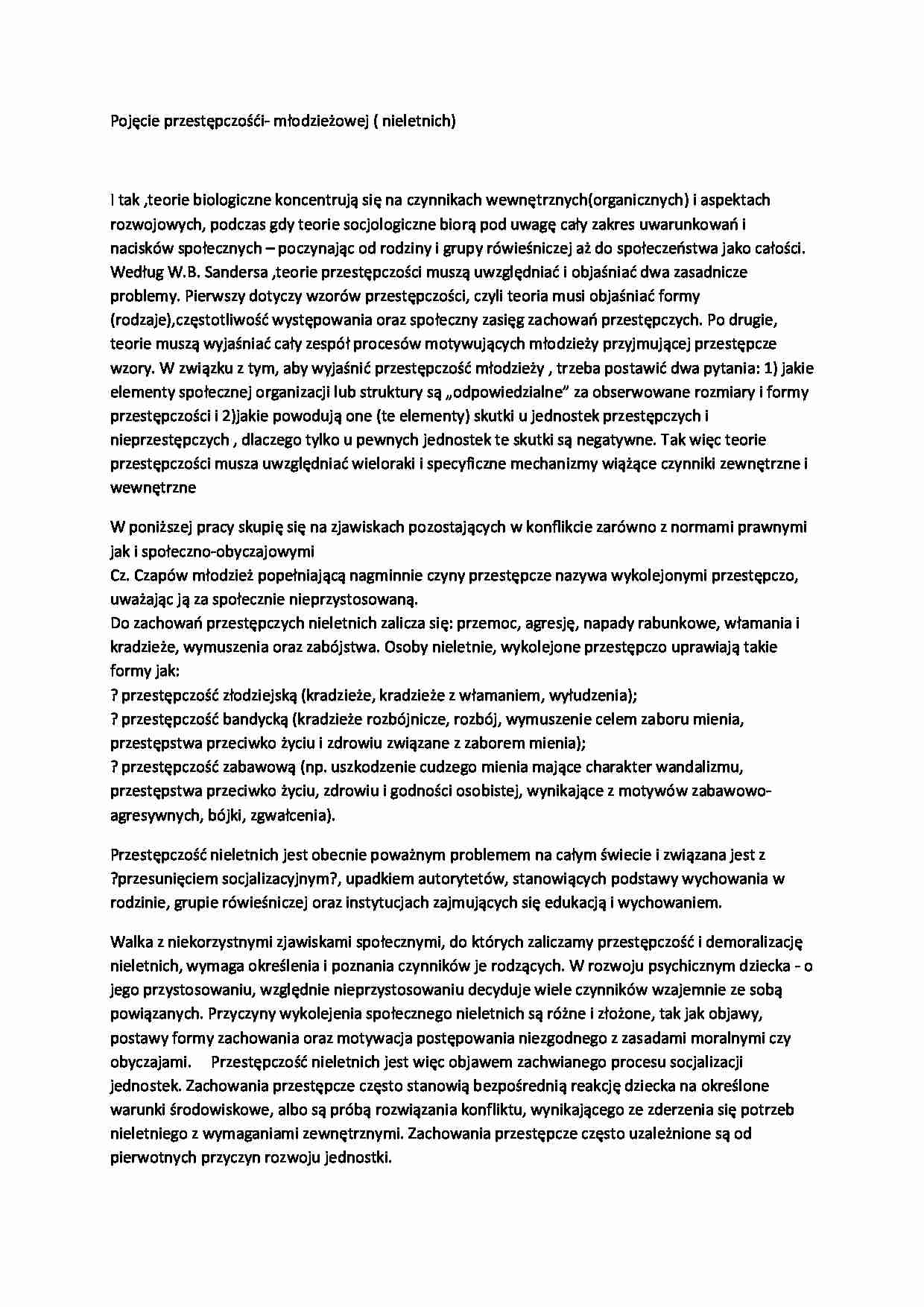 Pojęcie przestępczości młodzieżowej - strona 1
