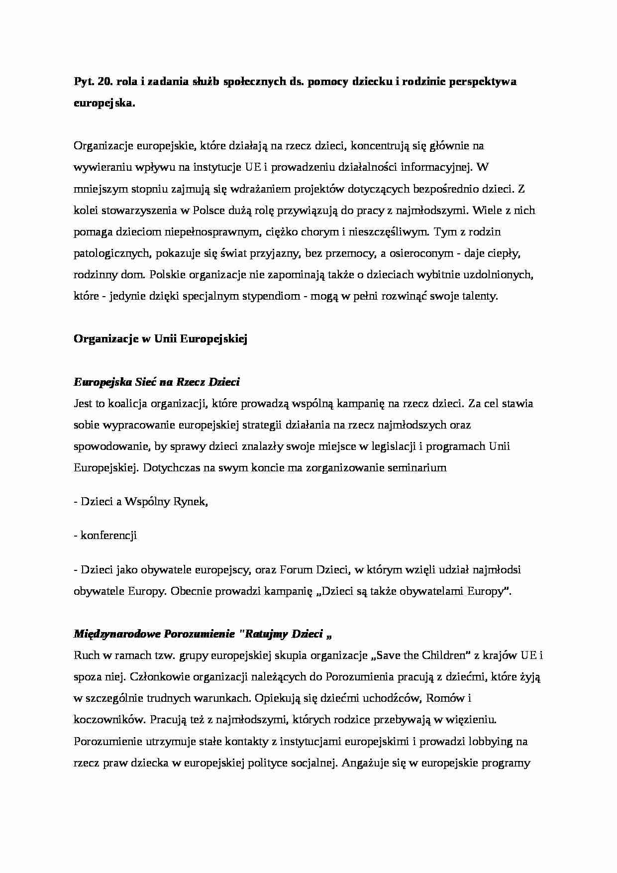 Rola i zadania służb społecznych - strona 1