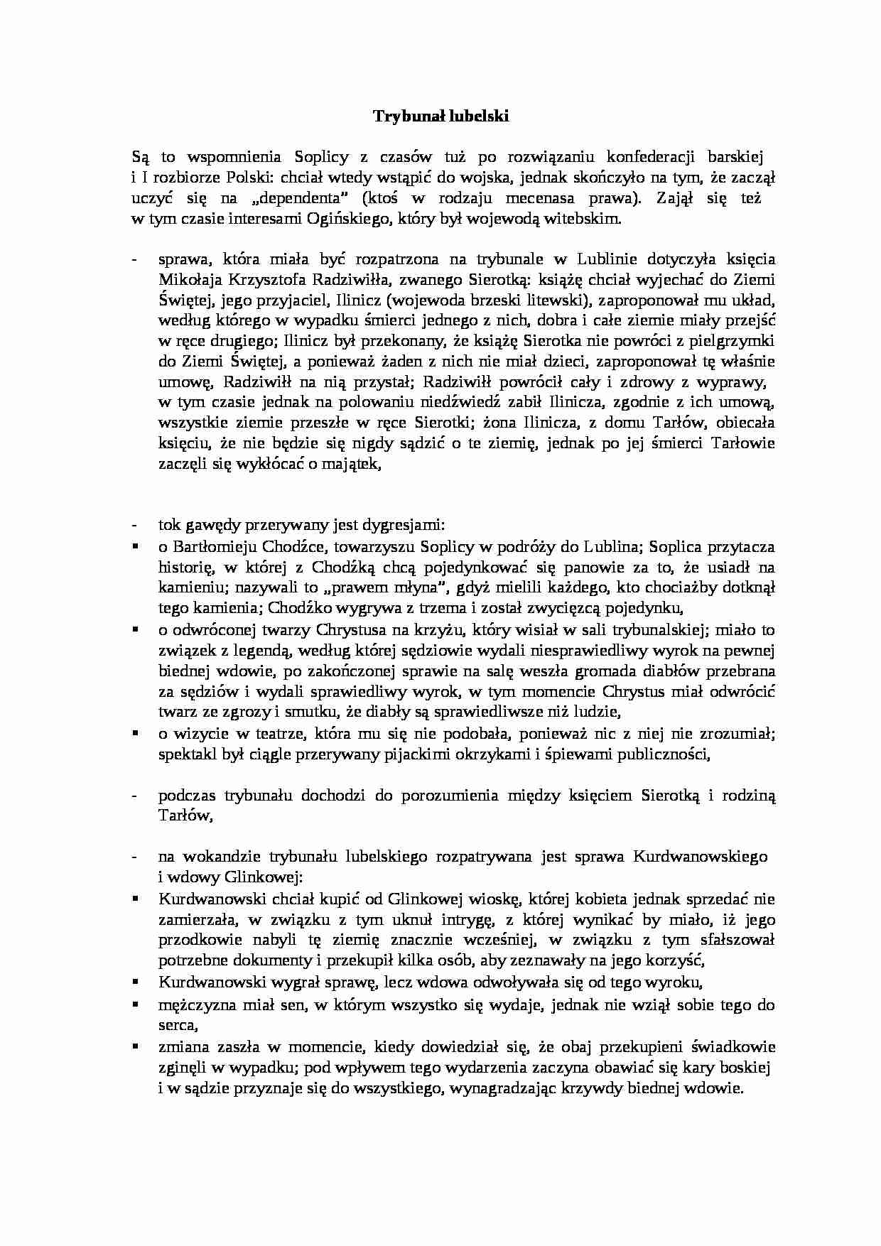 Trybunał lubelski - opis - strona 1
