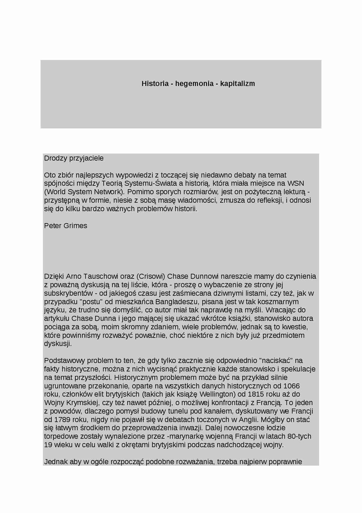 Historia, hegemonia, kapitalizm - strona 1