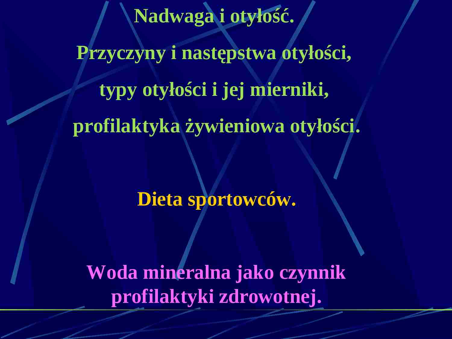 Otyłość i nadwaga, dieta sportowców - prezentacja - strona 1