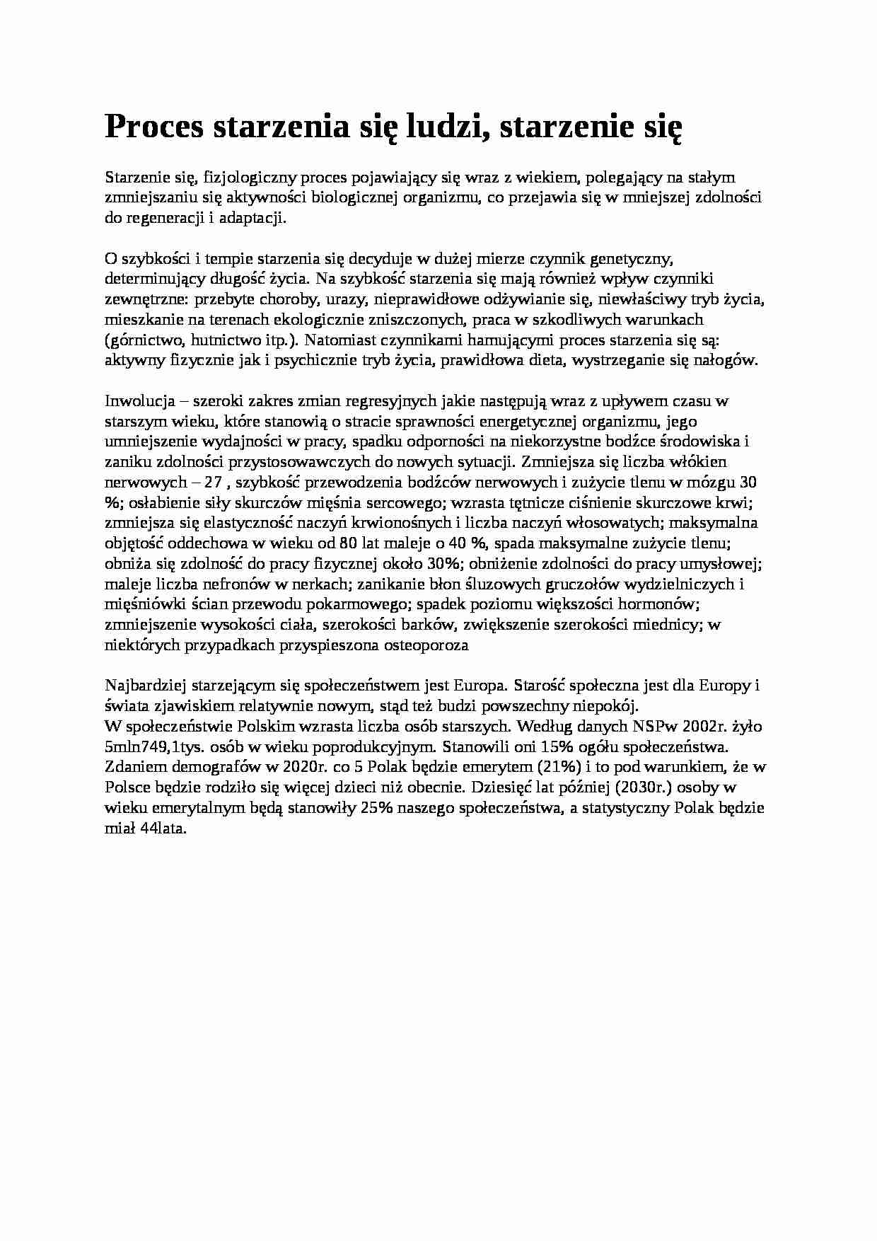 Proces starzenia się ludzi - strona 1