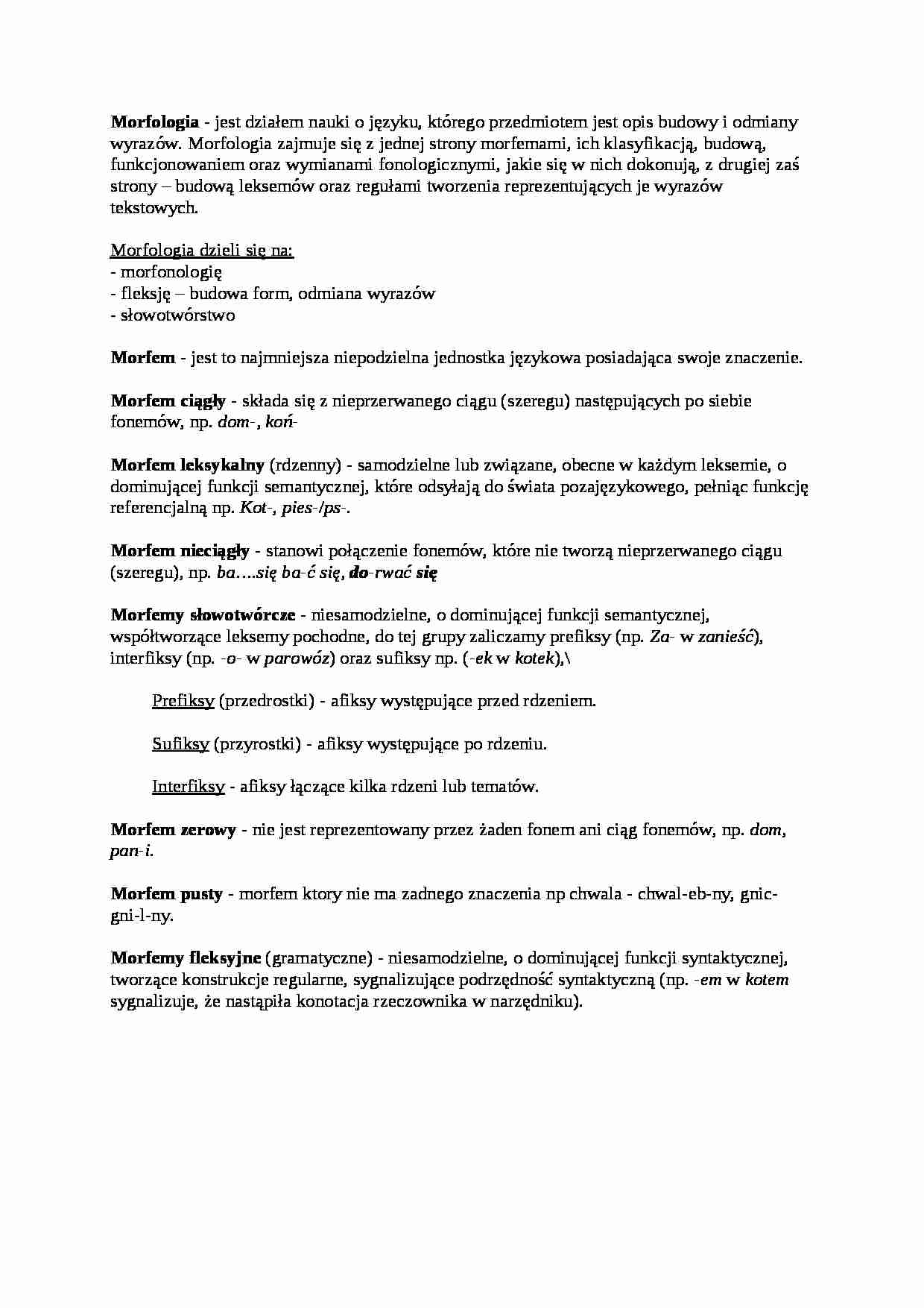 Morfologia - opis dziedziny - strona 1