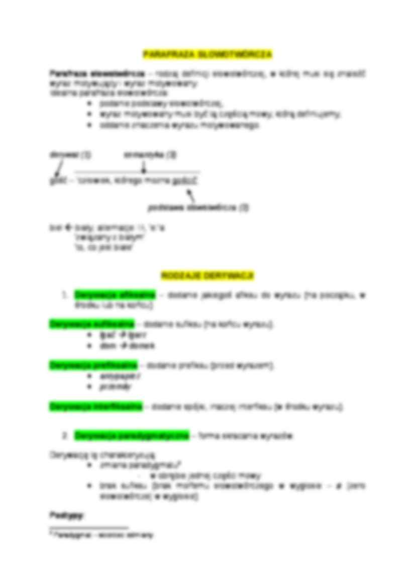Słowotwórstwo - relacje motywacji słowotwórczych - strona 2
