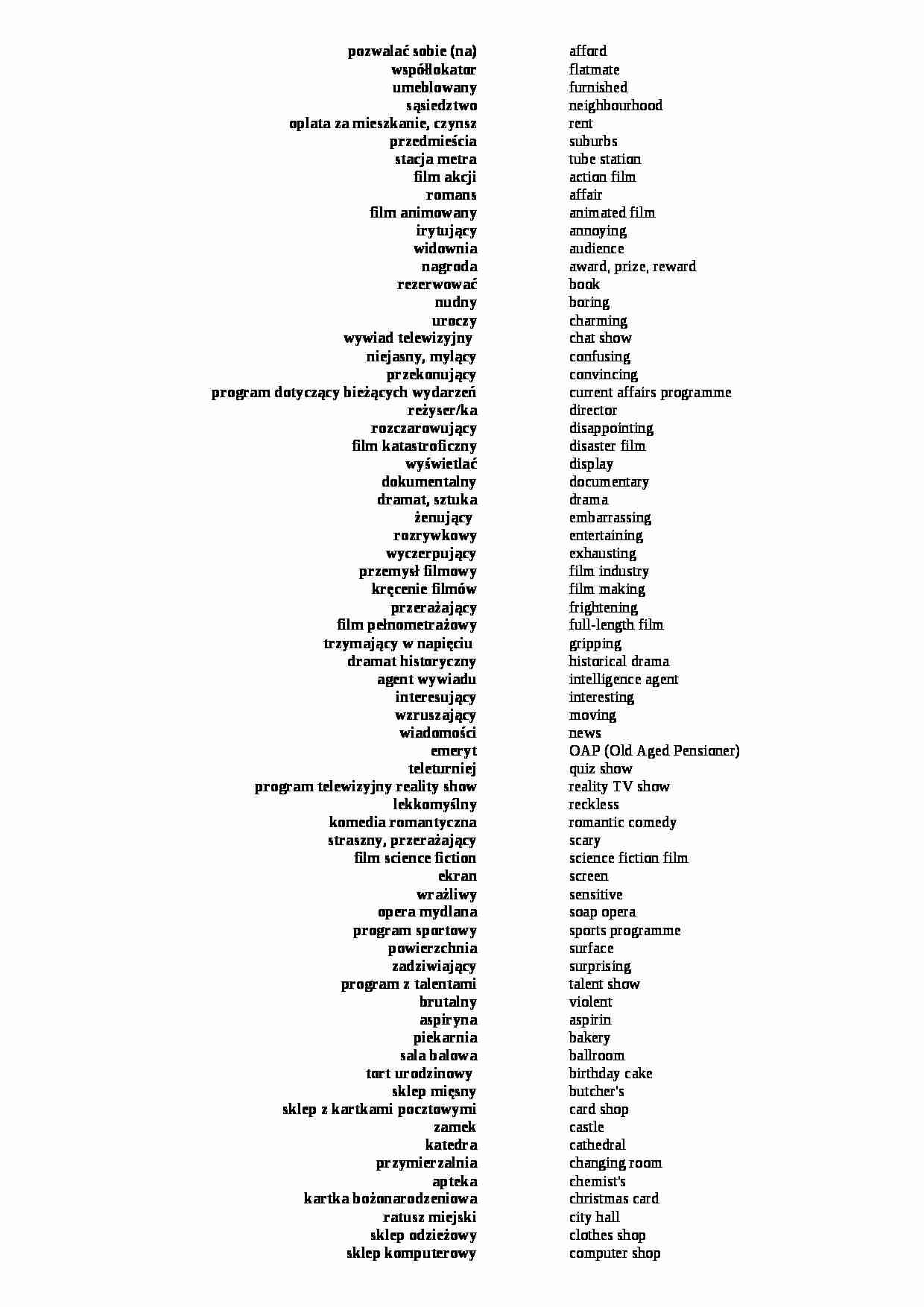 Słówka z języka angielskiego - strona 1