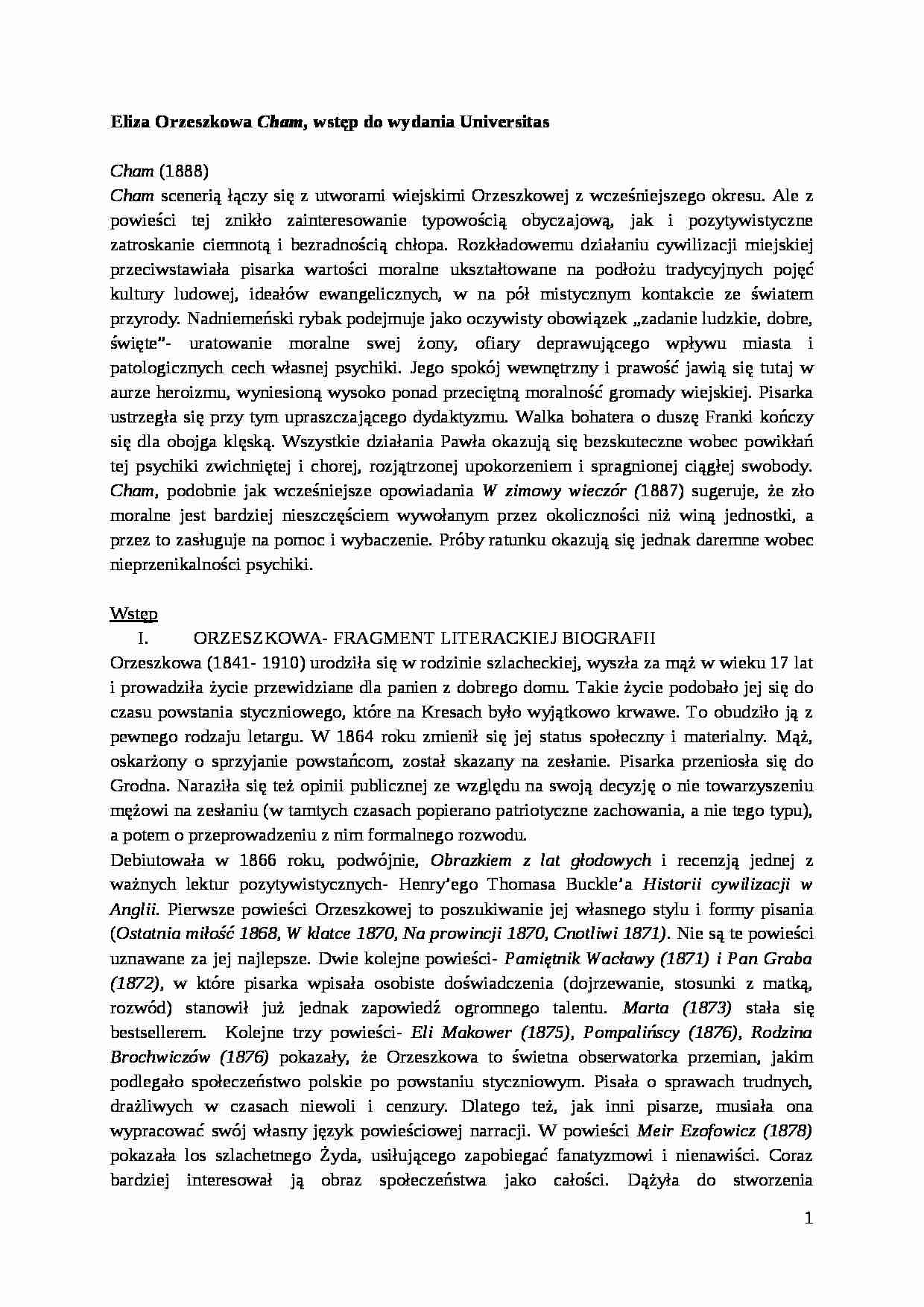 Pozytywizm, Eliza Orzeszkowa 