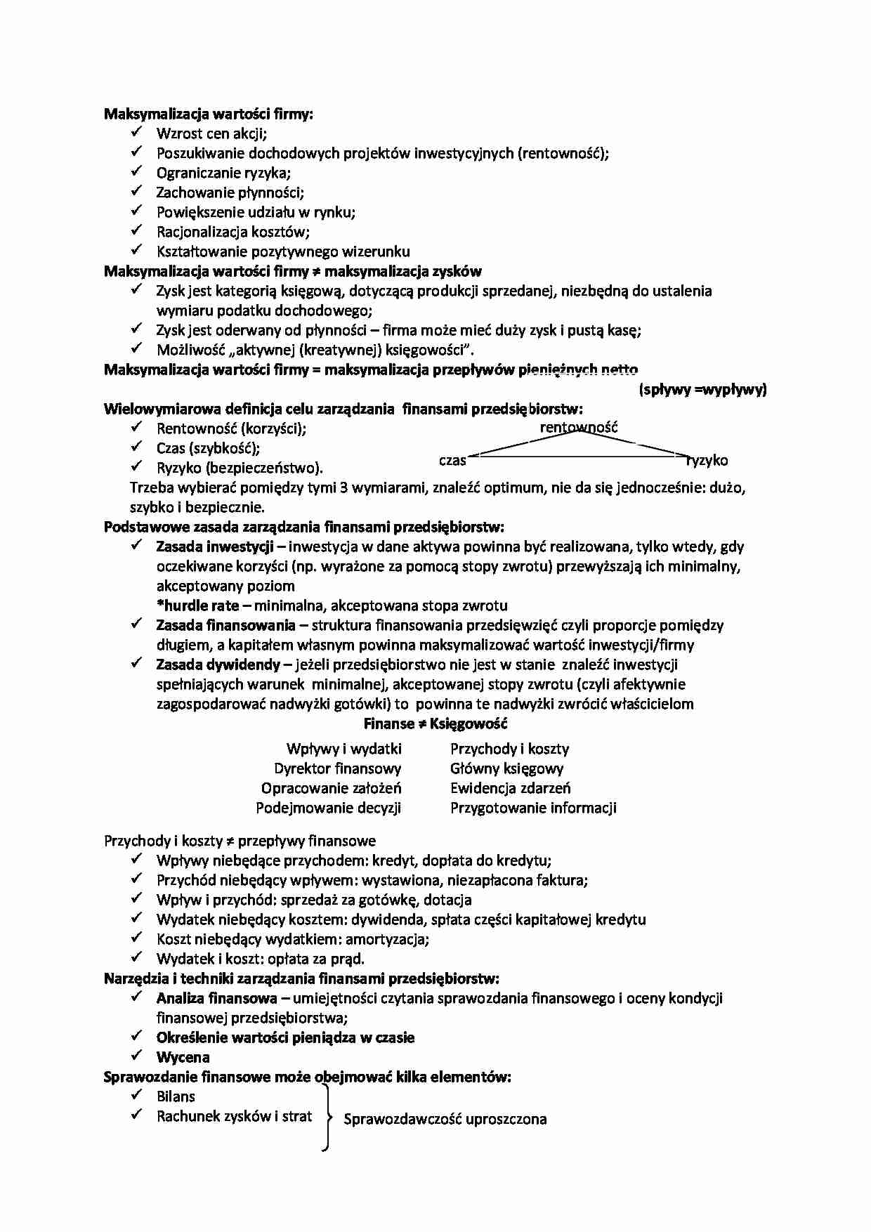 Maksymalizacja wartości firmy - strona 1