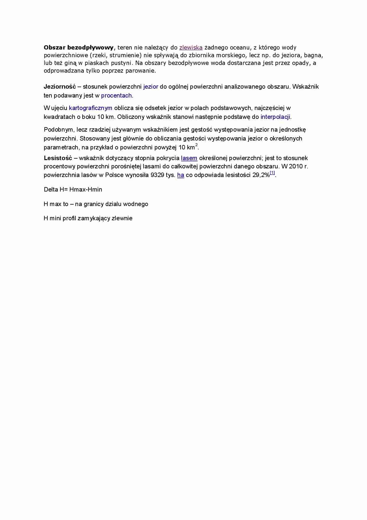 Obszar bezodpływowy - charakterystyka  - strona 1