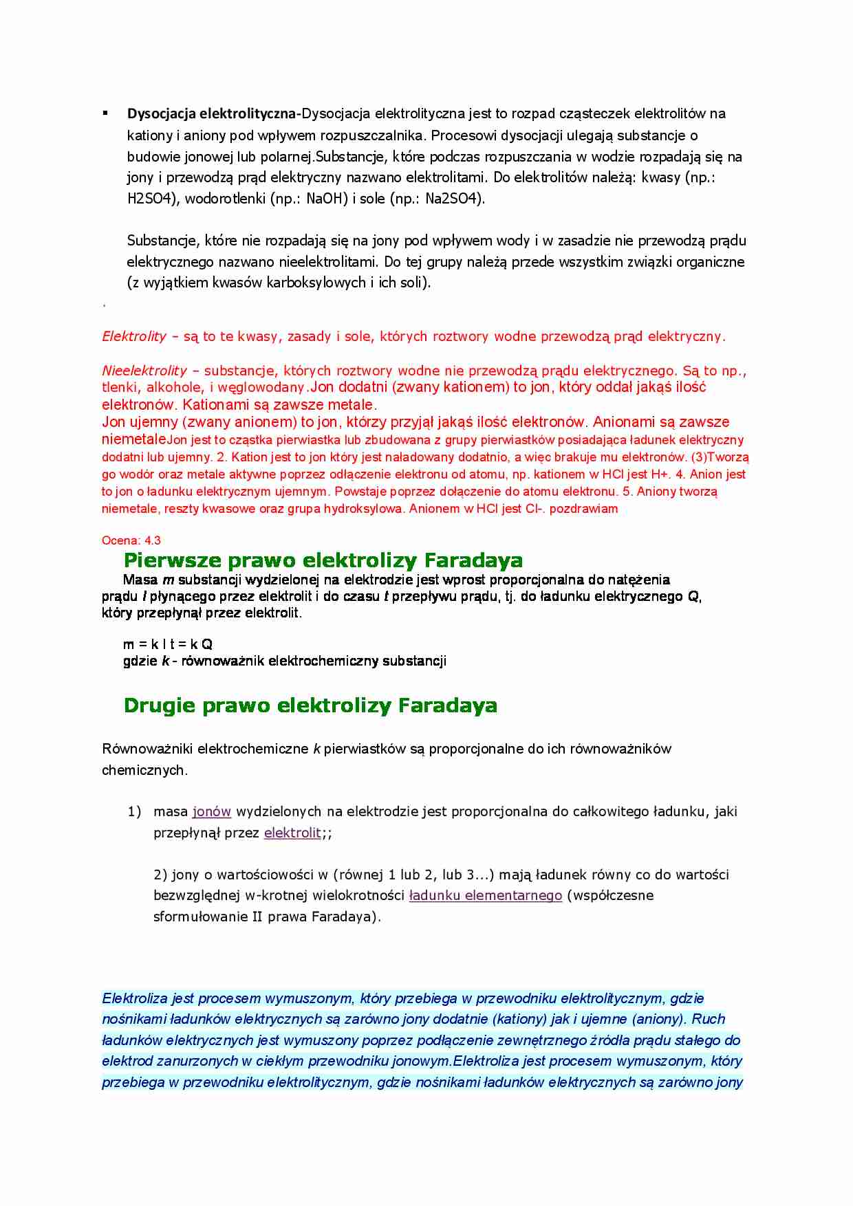 Dysocjacja elektrolityczna - strona 1