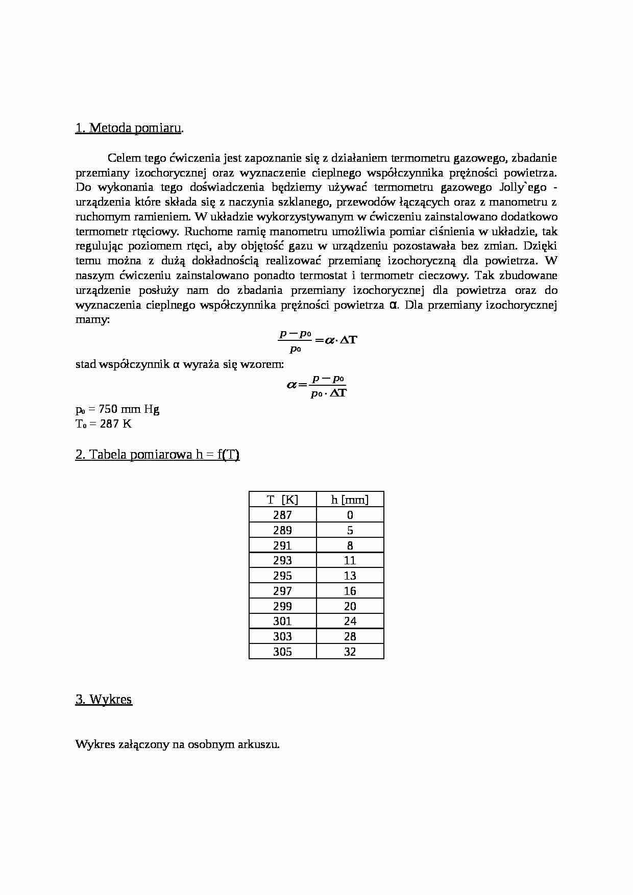 Badanie przemiany izochorycznej  - strona 1