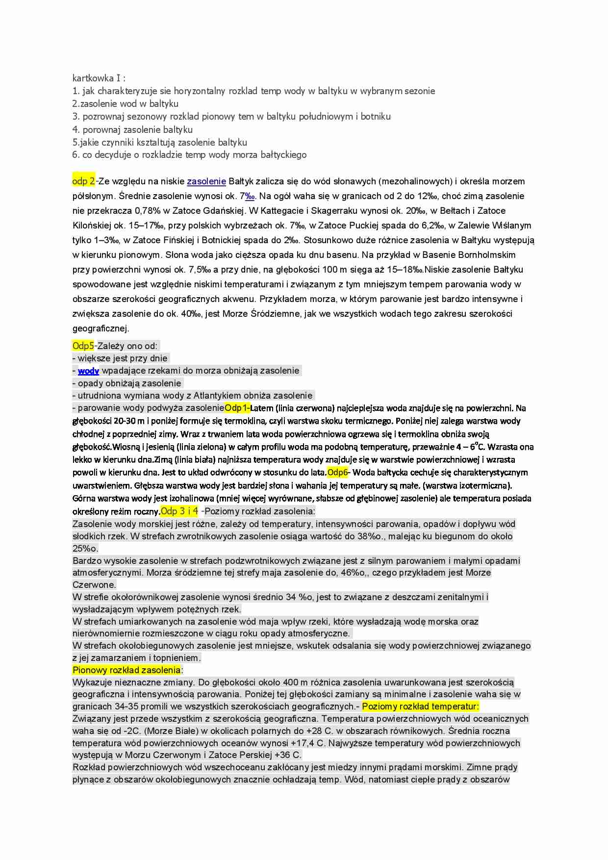 kolokwium pytania z oceanografii - strona 1