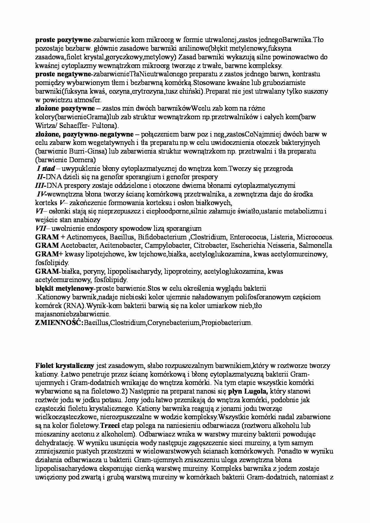 Wejściówka - barwienie bakterii Gram - strona 1