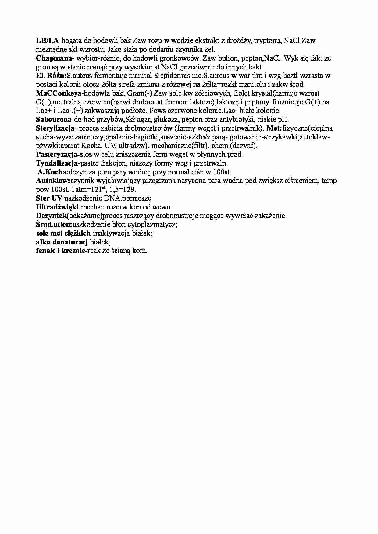 Wejściówka - pożywki i metody sterylizacji - strona 1