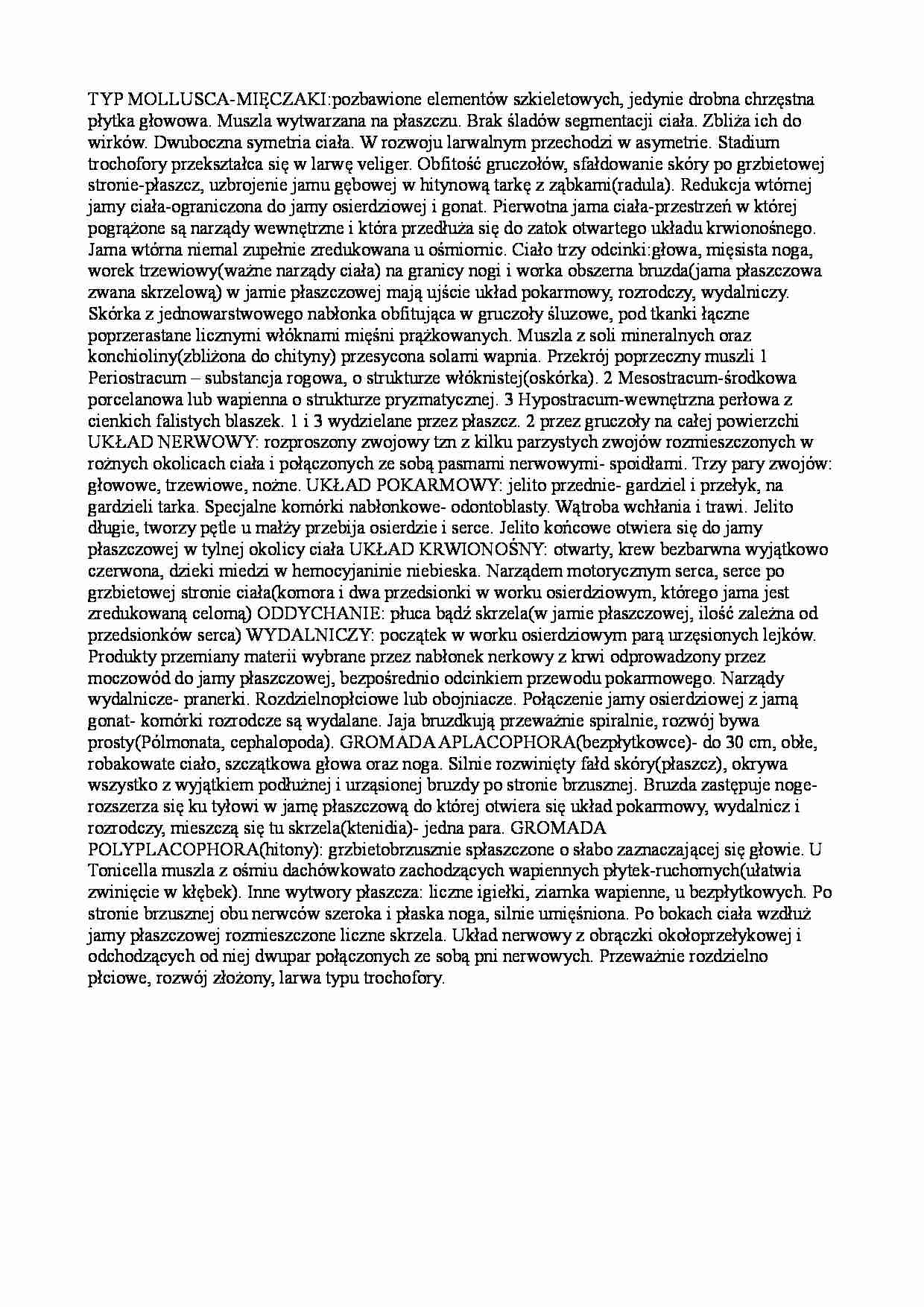 Mięczaki - charakterystyka zagadnienia - strona 1