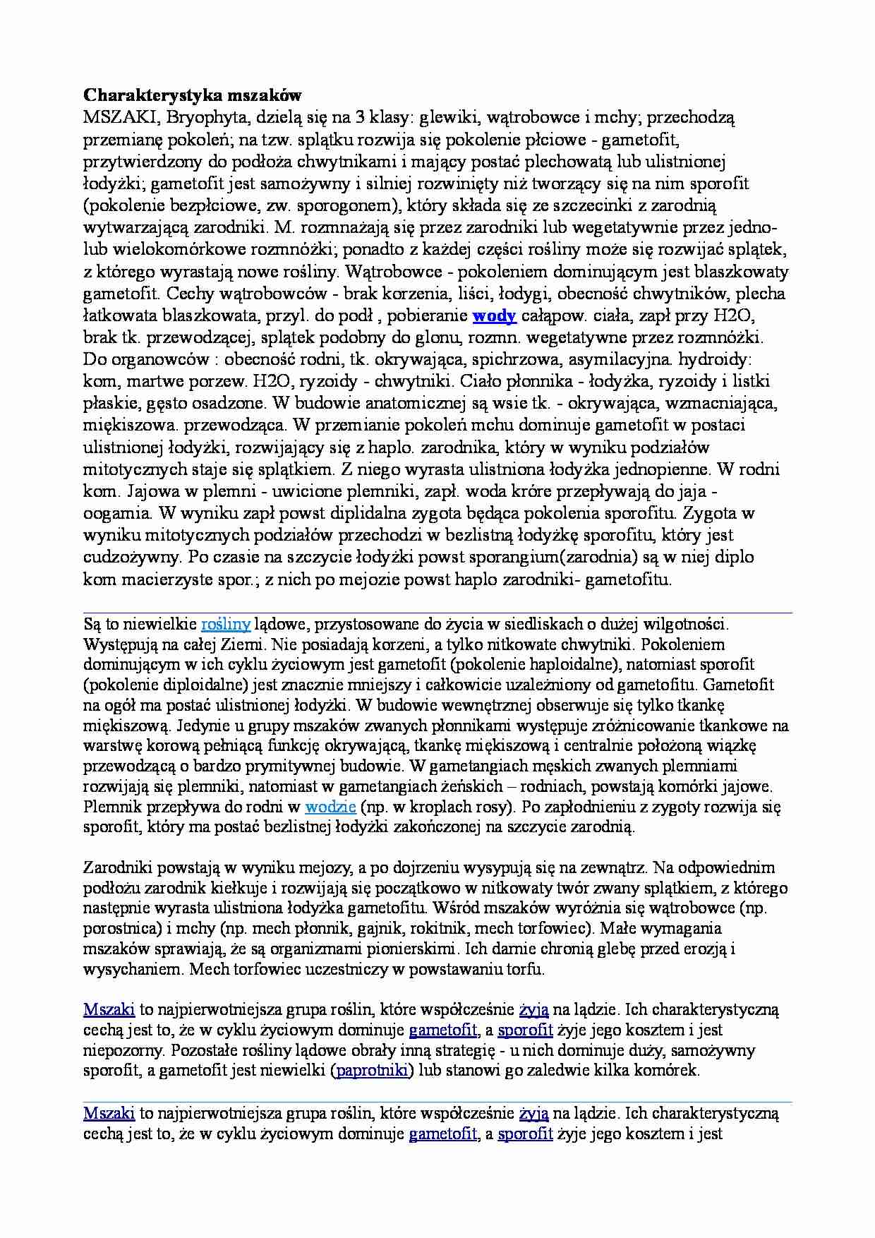 Mszaki - charakterystyka - strona 1