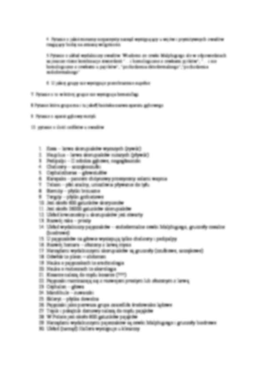 Stawonogi - pytania - strona 2