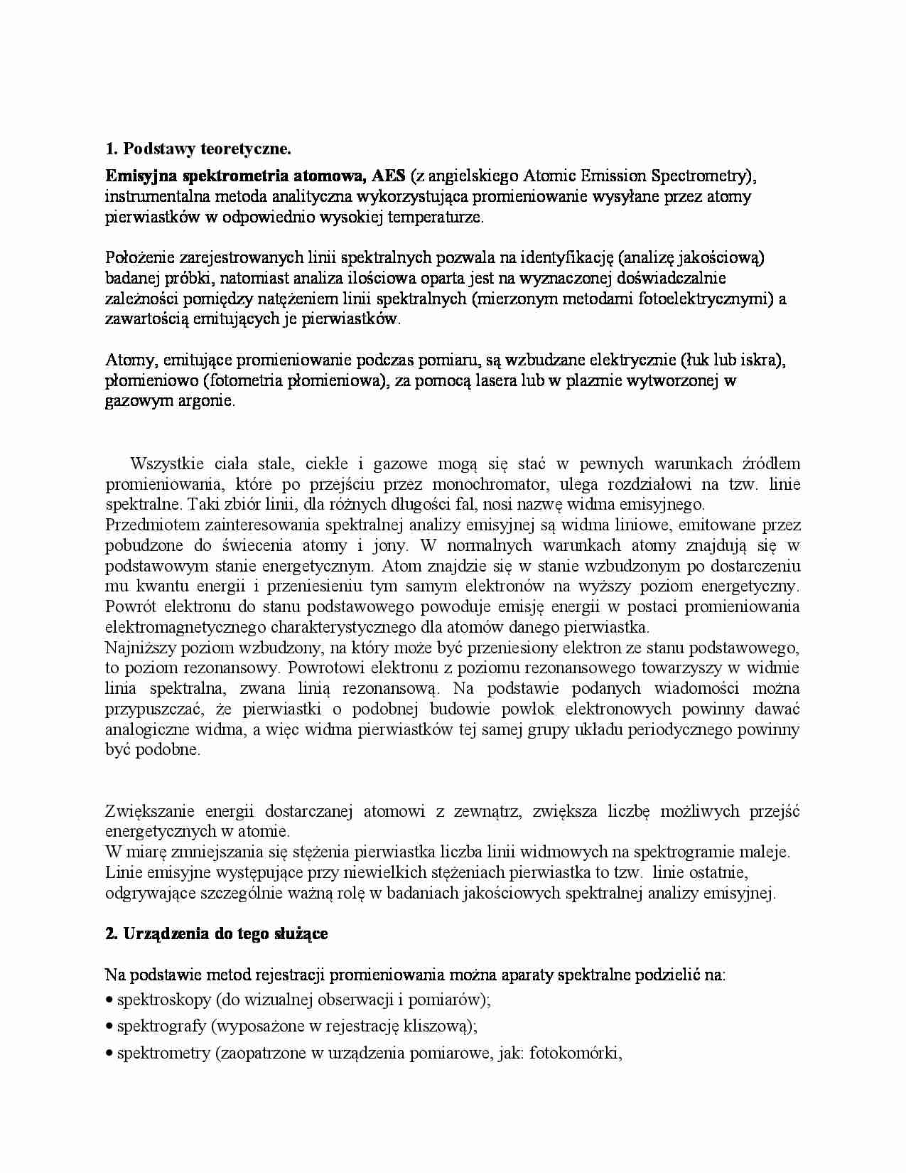 Emisyjna spektrometria atomowa - strona 1