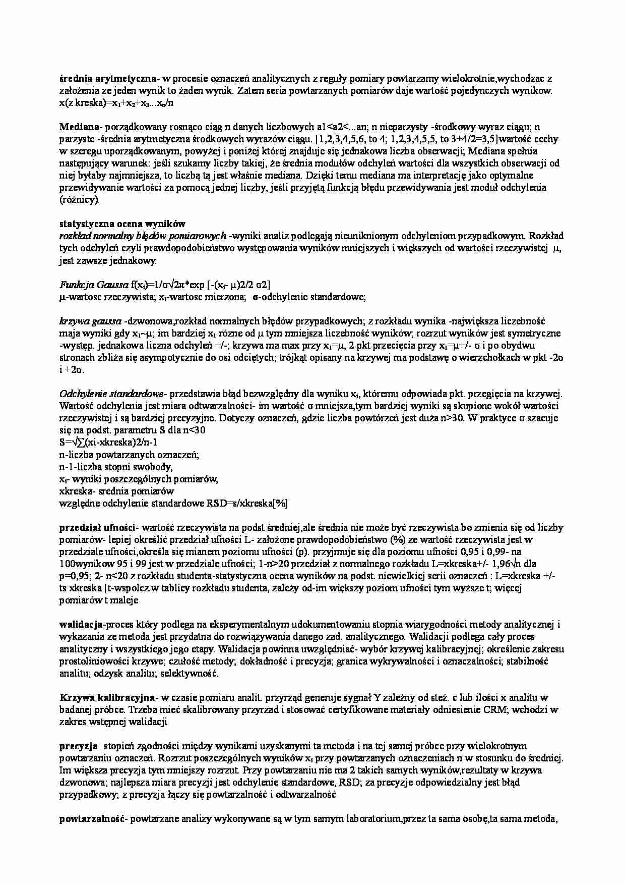 Chemia środowiskowa - definicje - strona 1
