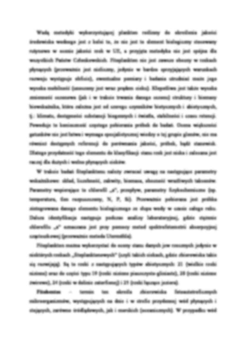Wskaźniki biologiczne wykorzystywane do oceny jakości wód - strona 2