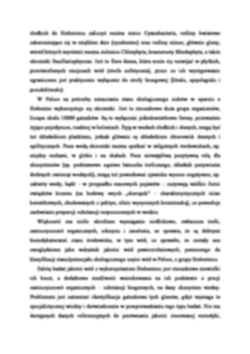 Wskaźniki biologiczne wykorzystywane do oceny jakości wód - strona 3