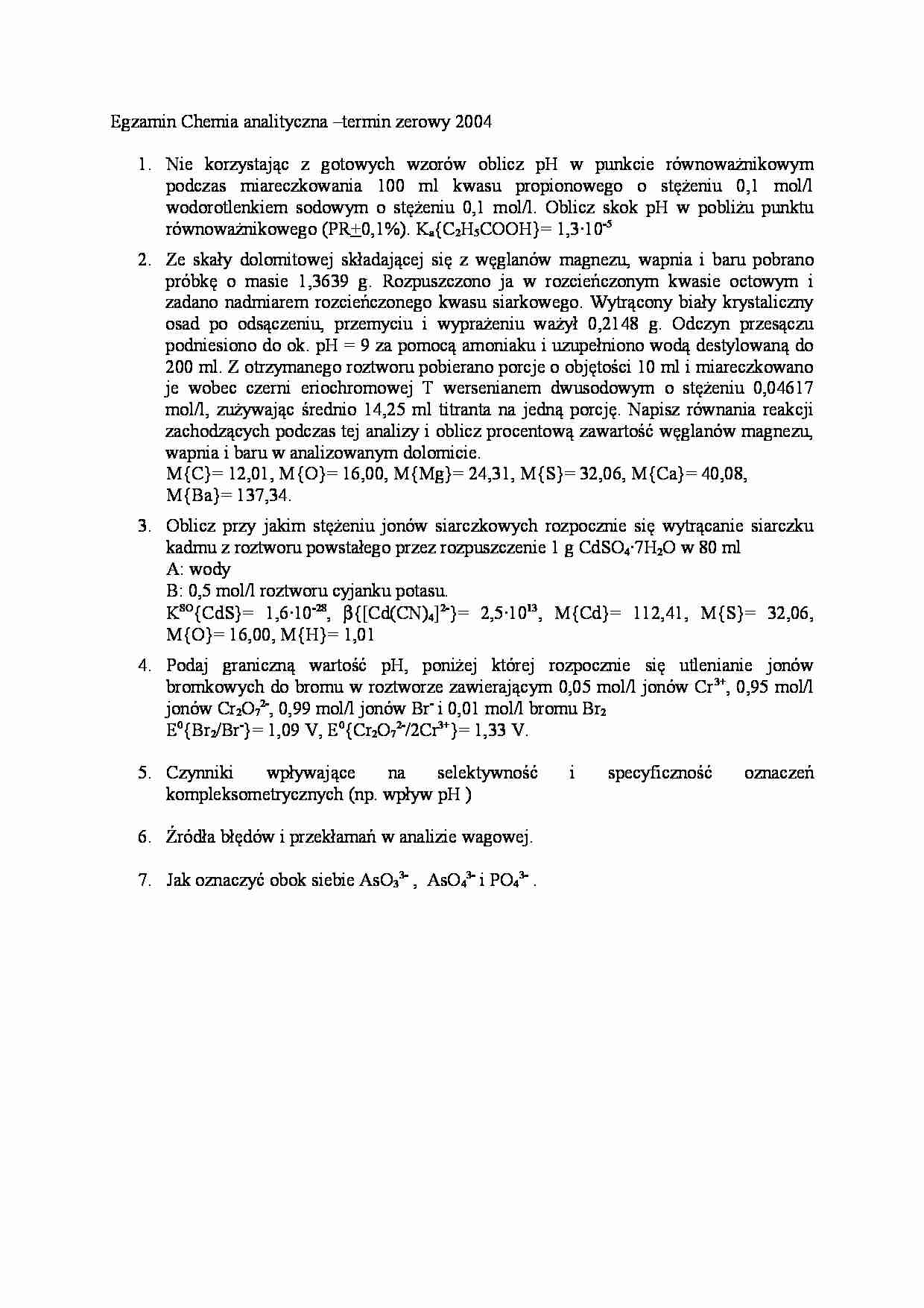 Egzamin- termin zerowy 2004 - strona 1