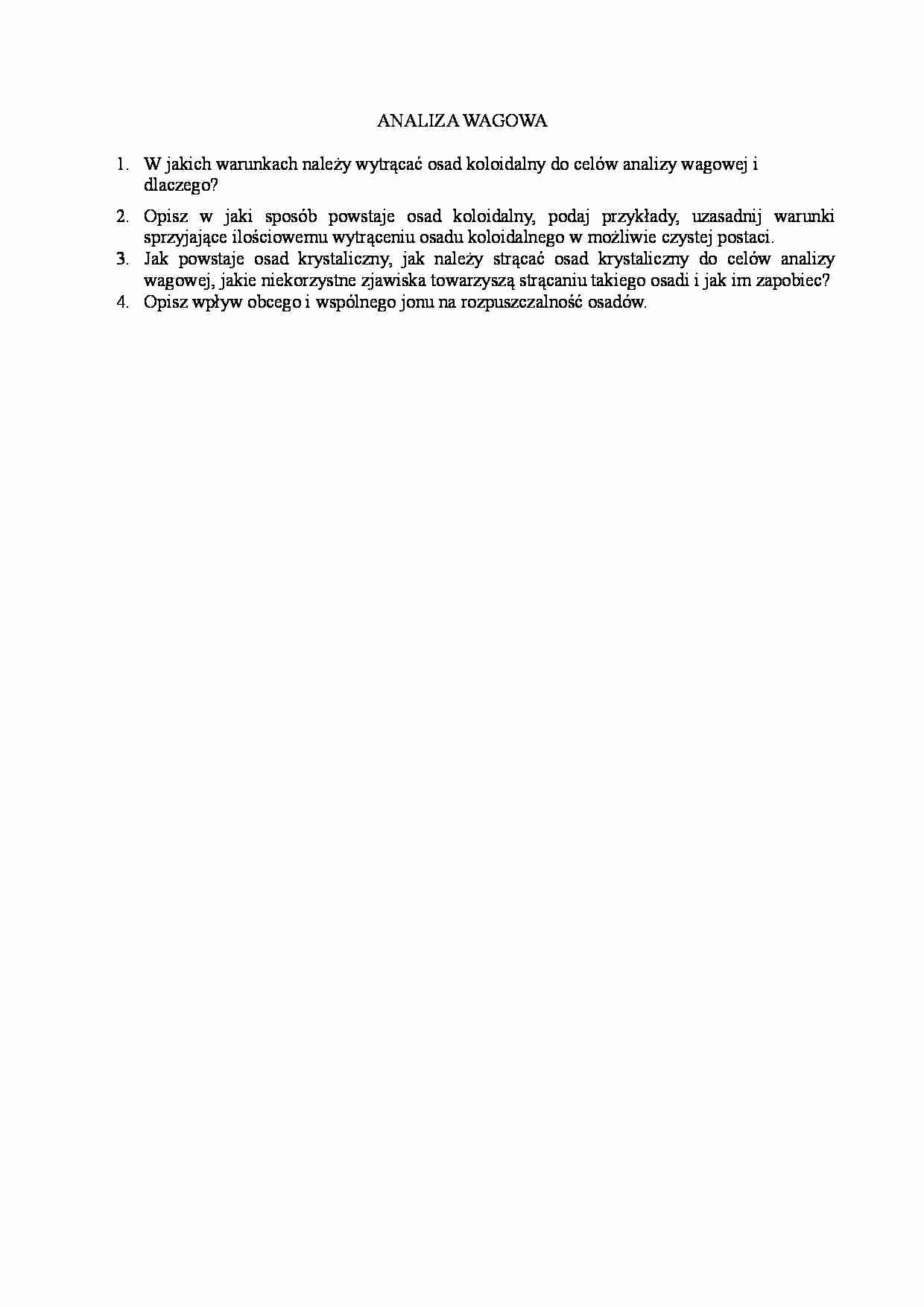 Egzamin zagadnienia - analiza wagowa - strona 1