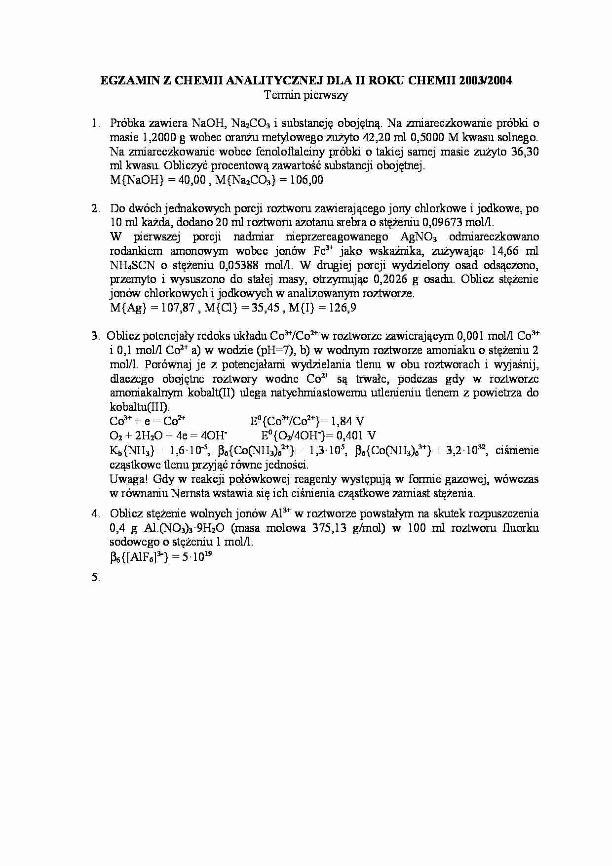 Egzamin-pierwszy termin 2003/2004 - strona 1