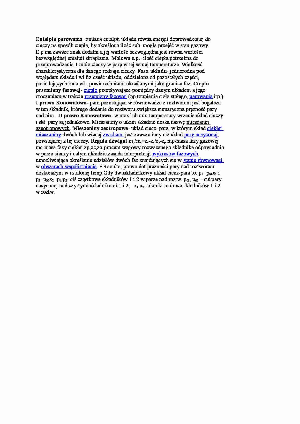 Wejsciówka - entalpia parowania - strona 1