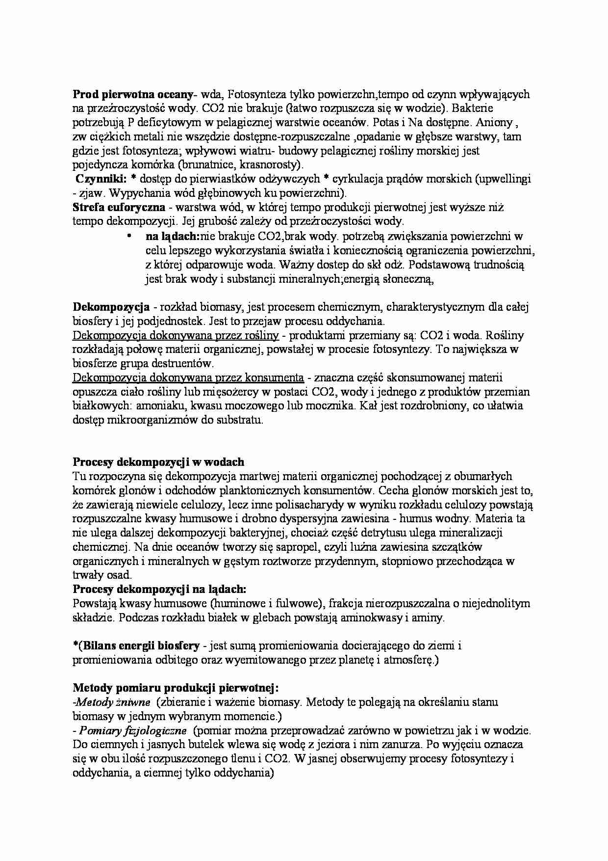 Produkcja pierwotna i dekompozycja - strona 1