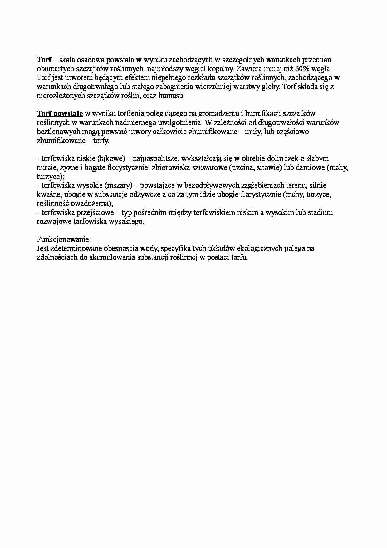 Torf - omówienie zagadnienia - strona 1