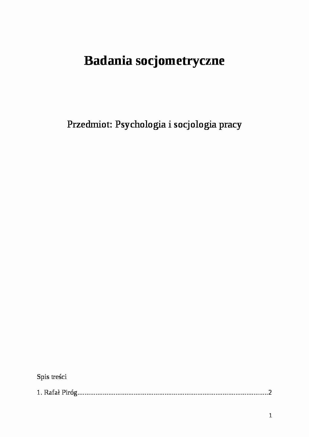 Badania socjometryczne - strona 1