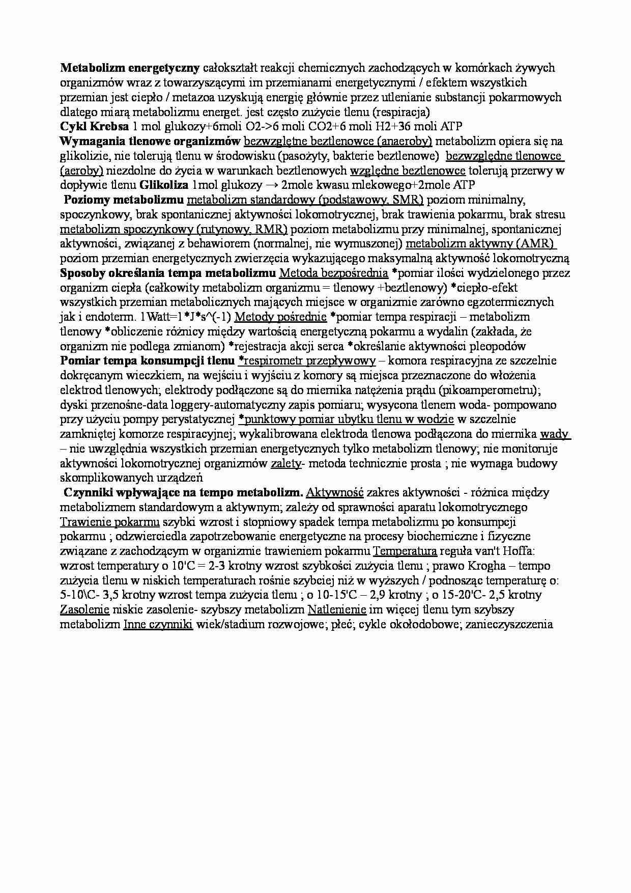 Ekofizjologia, ćwiczenie nr 2 - strona 1