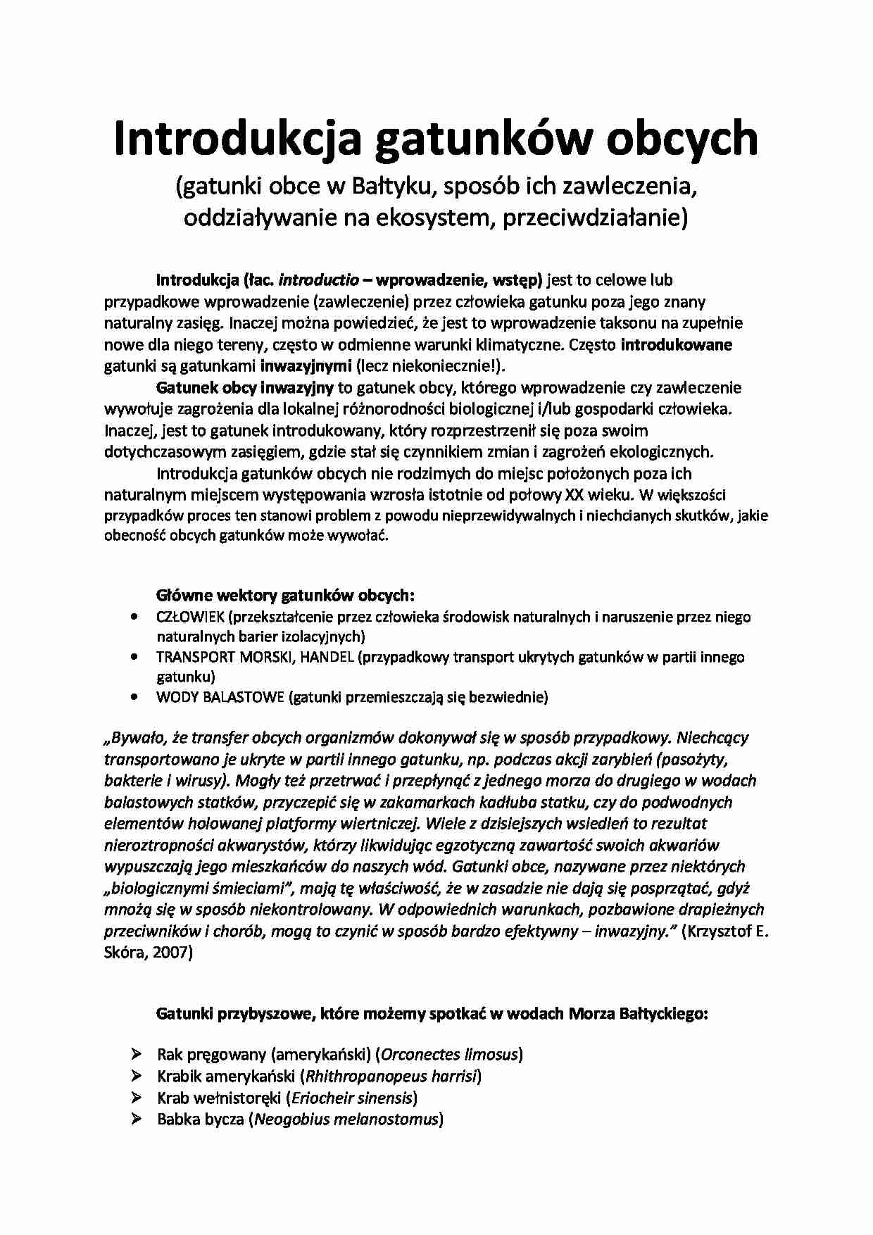 ntrodukcja gatunków obcych - strona 1