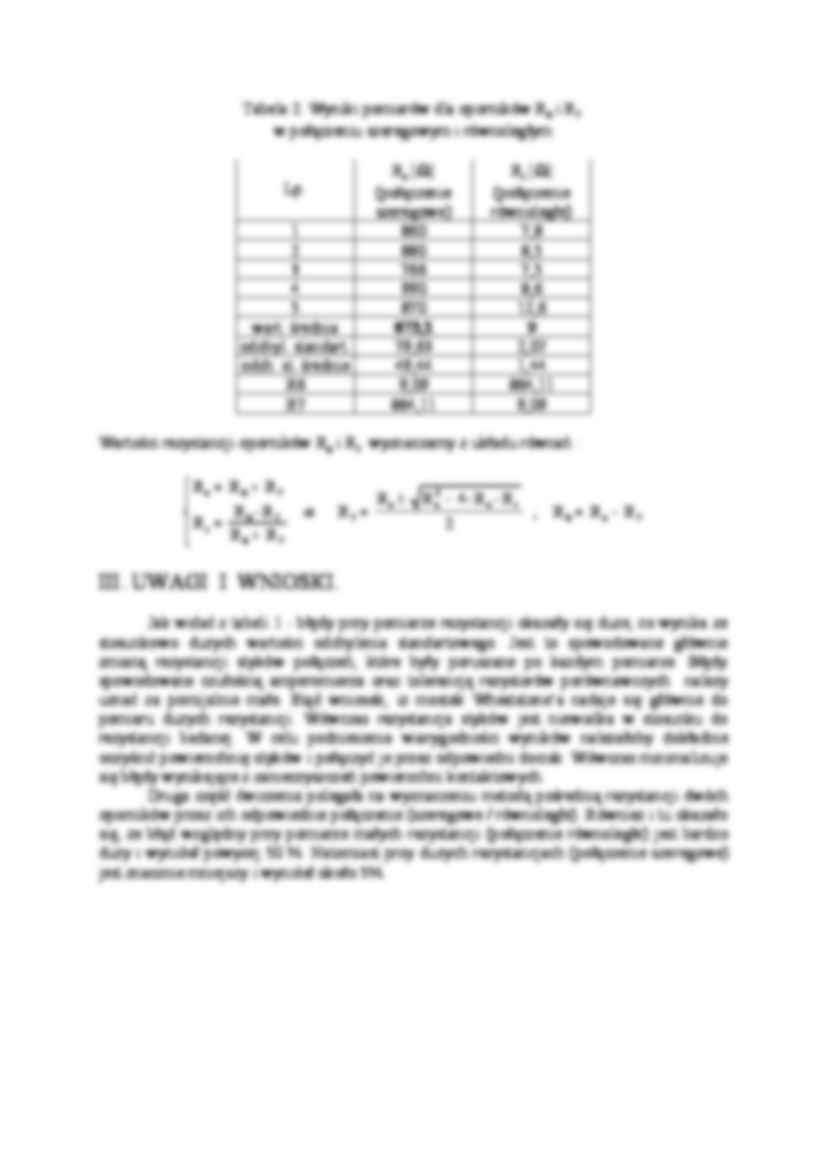 Wyznaczanie oporu za pomoca mostka Wheatstone - strona 3