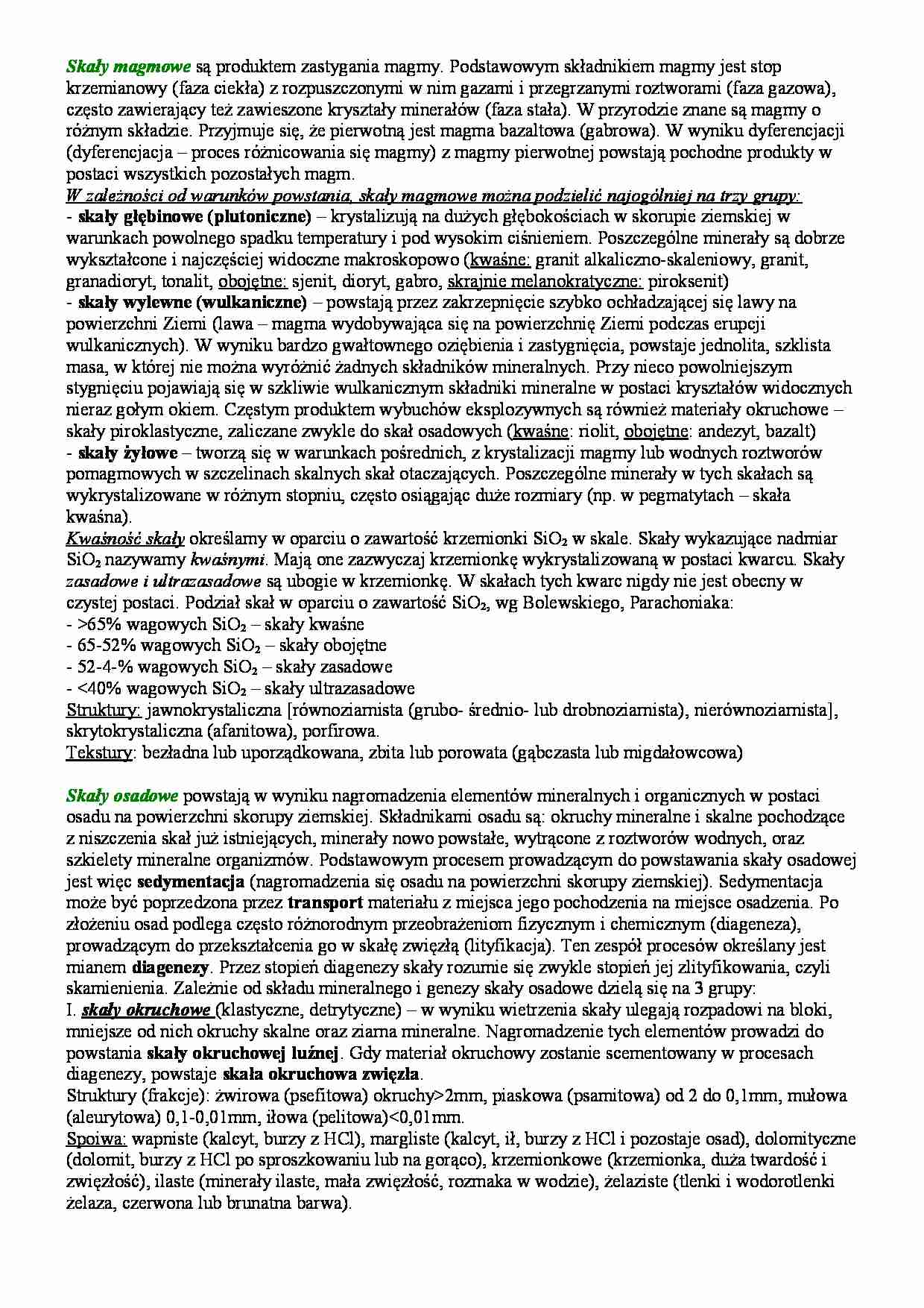 podział skał - omówienie zagadnienia - strona 1