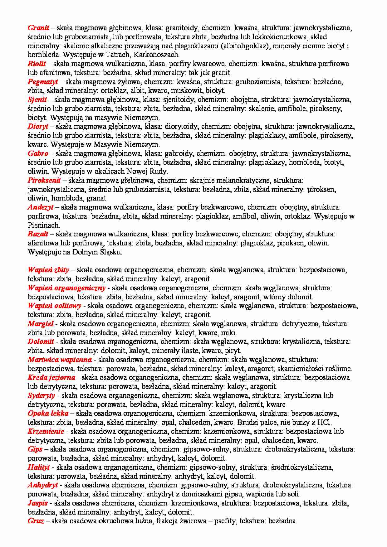 Geologia-opis skał - strona 1