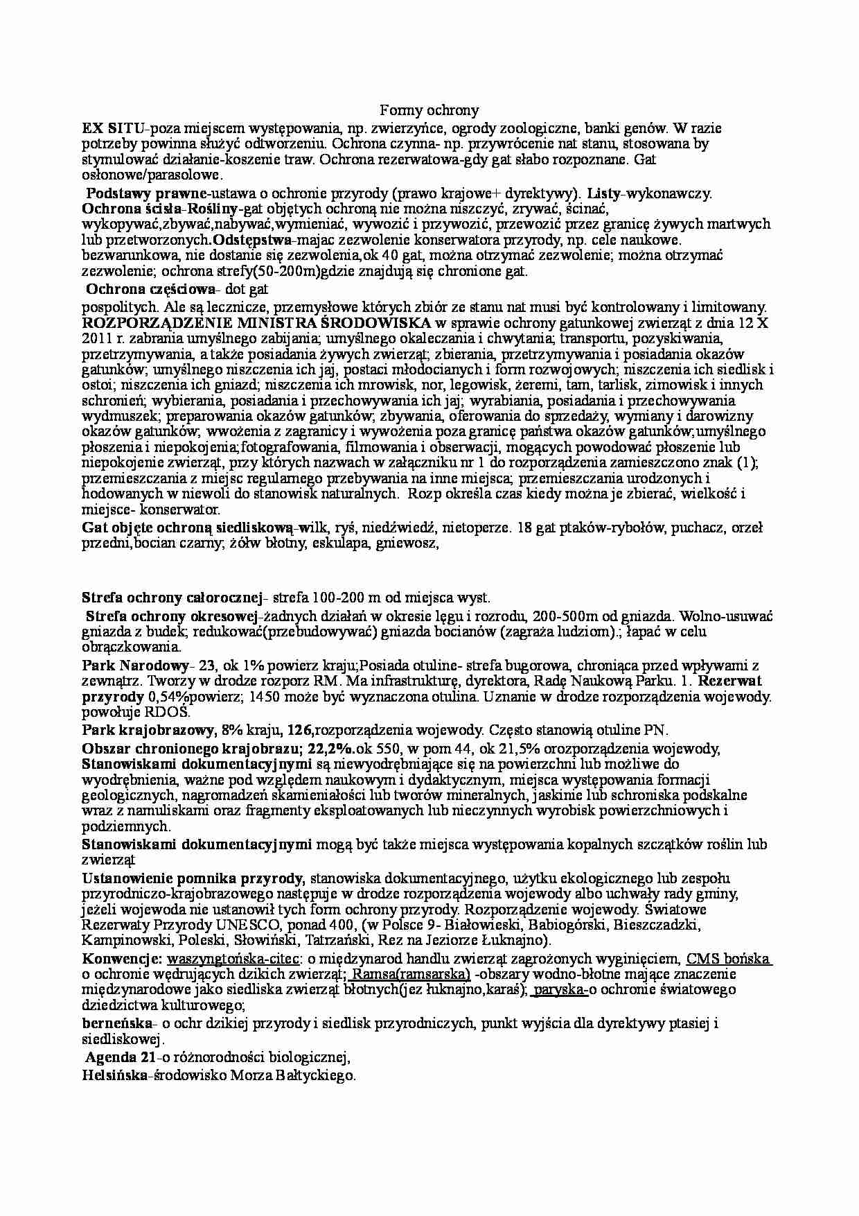 Formy ochrony - omówienie zagadnienia - strona 1