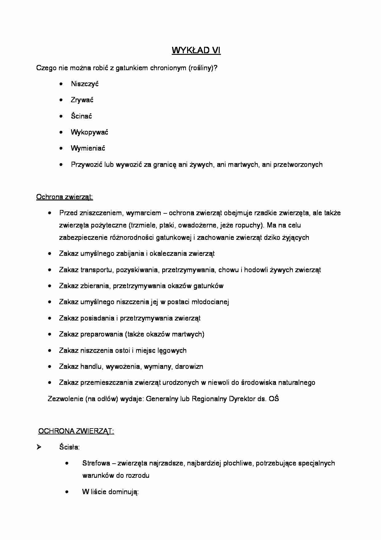 ochrona przyrody - wykład 6 - strona 1