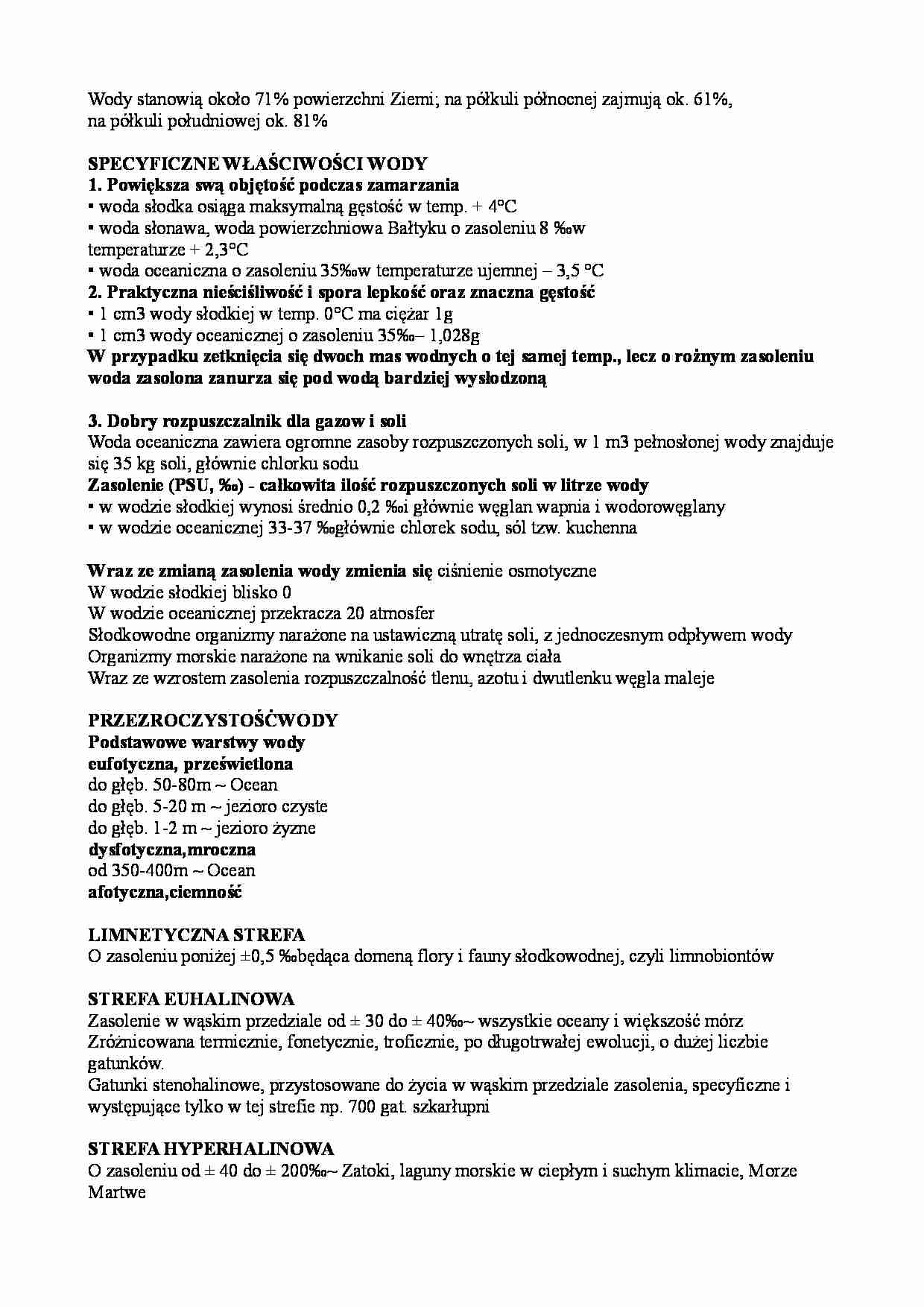 Właściwości wody  - strona 1