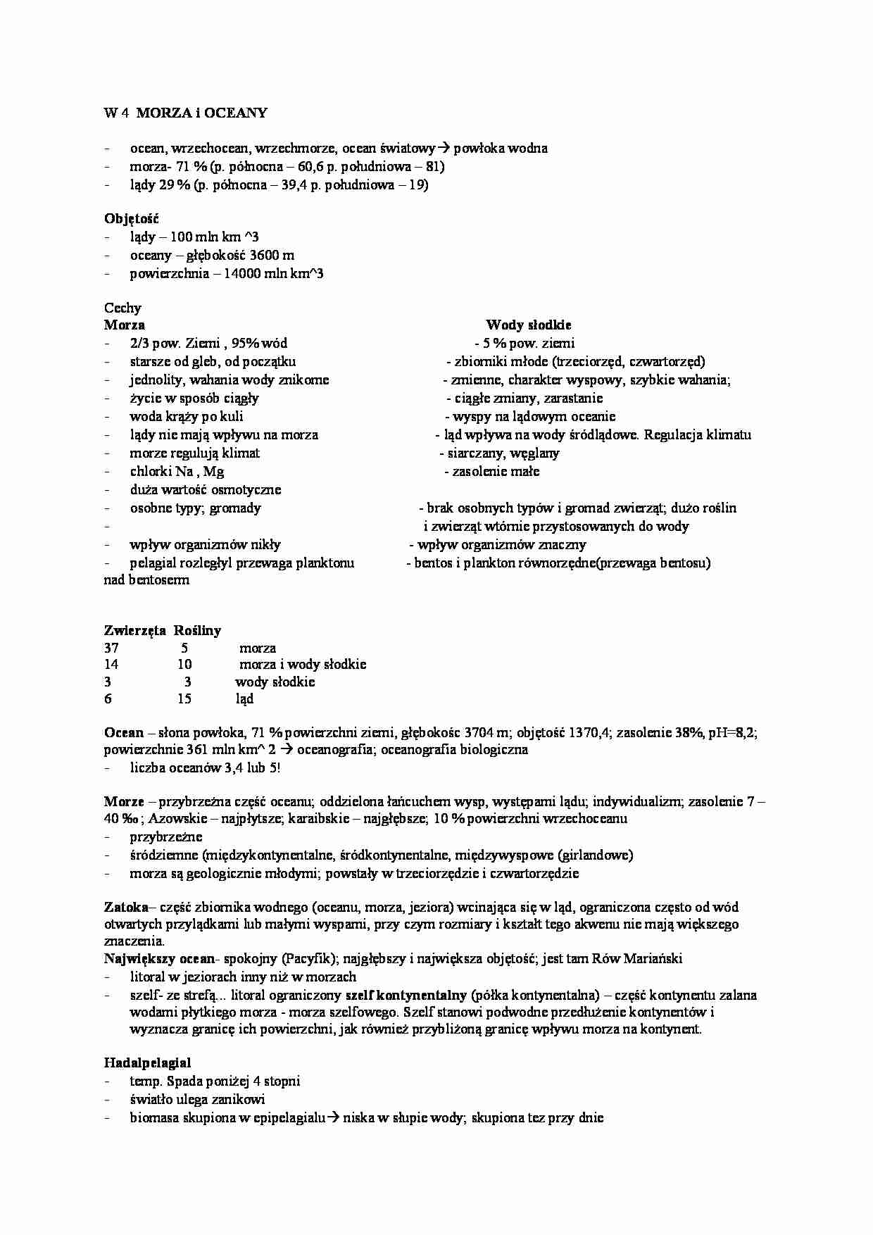 Morza i oceany - wykład  - strona 1