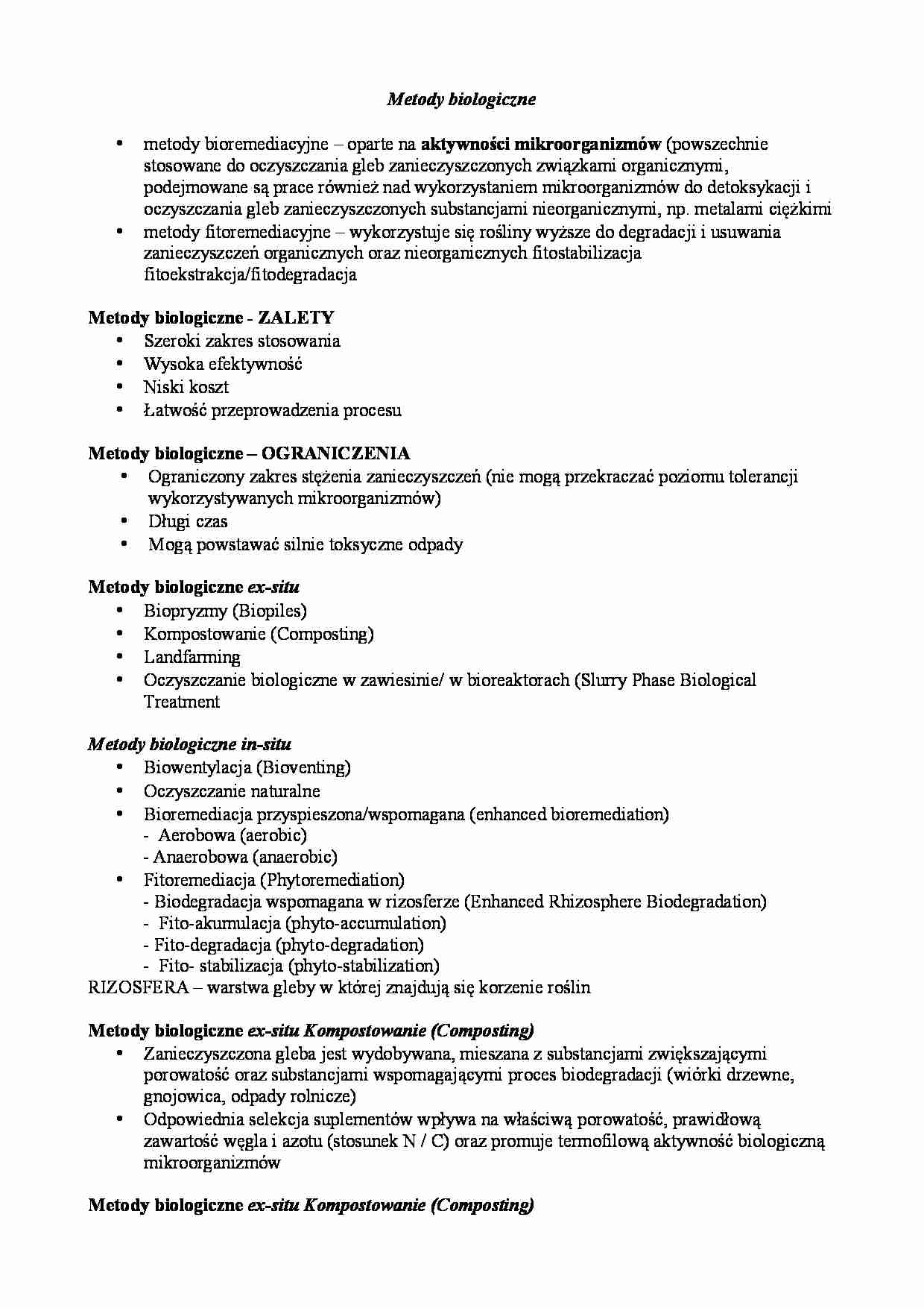  Biologiczne metody oczyszczania gruntu - strona 1
