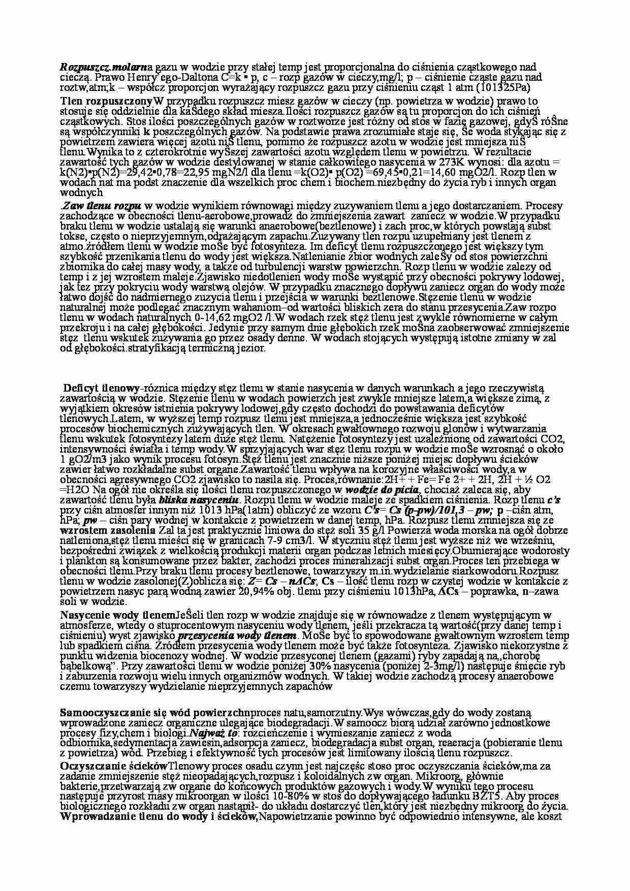 Natlenianie - omówienie zagadnienia - strona 1