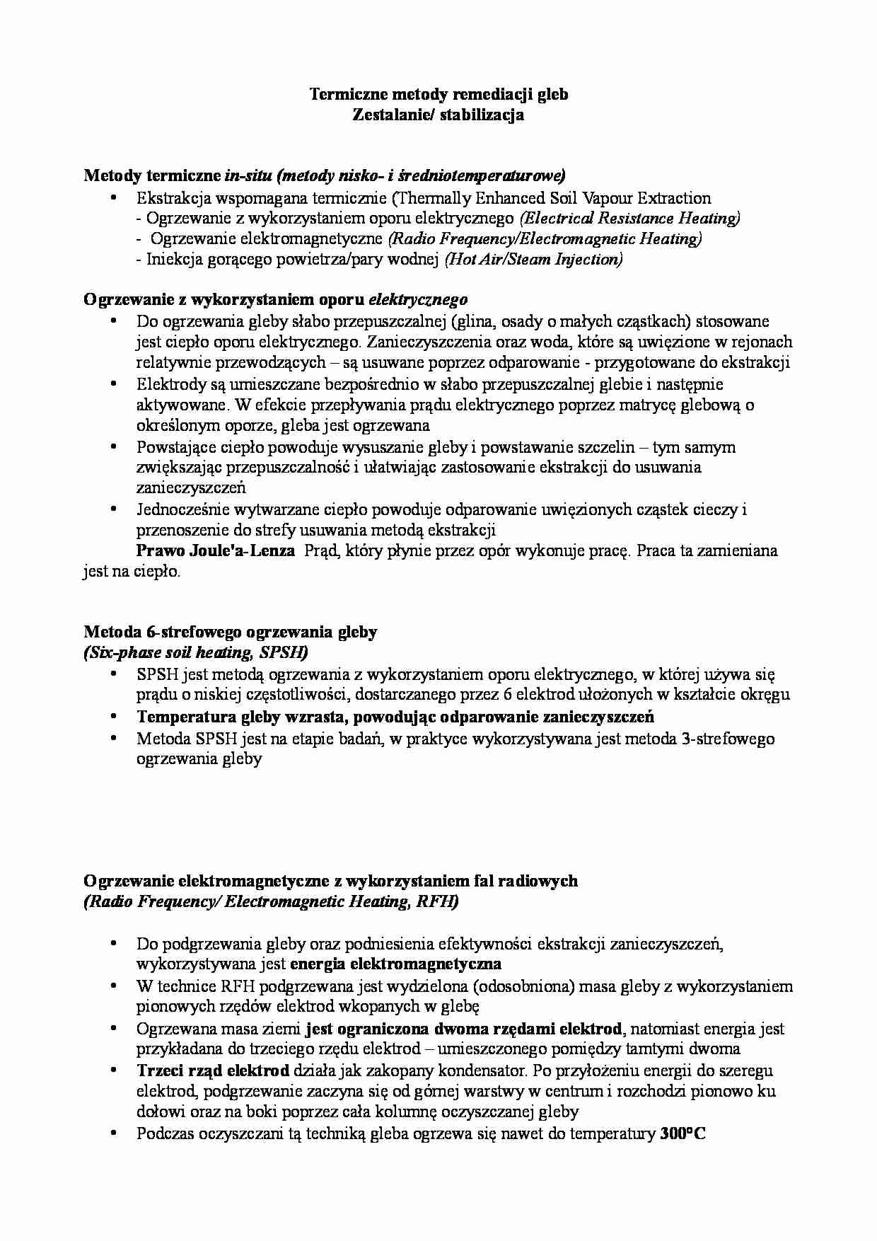 Termiczne metody remediacji gleb - strona 1