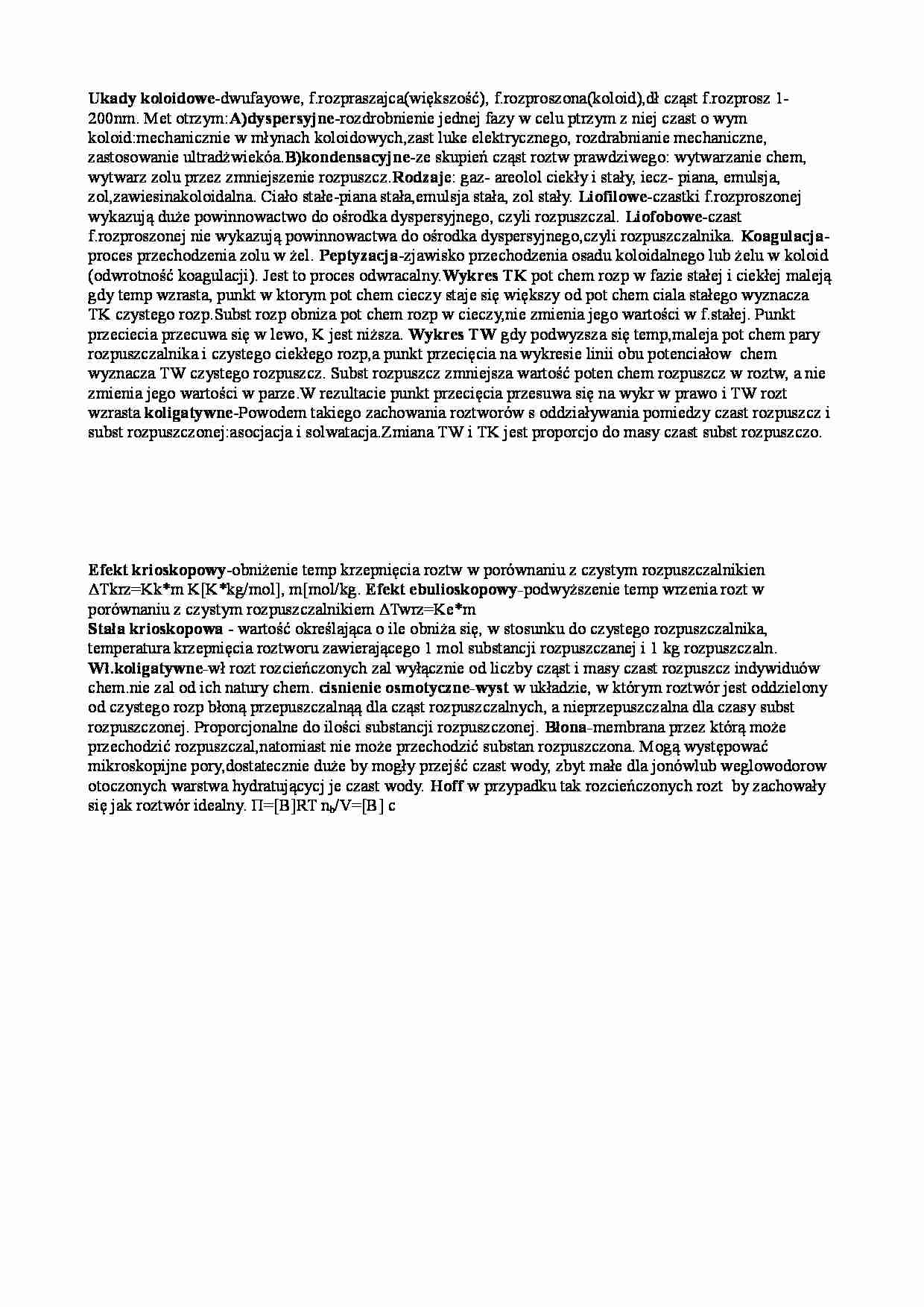 Koloidy - wejściówka - strona 1