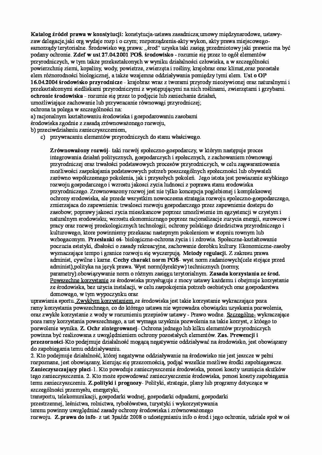  Prawo w ochronie środowiska  - pojęcia - strona 1